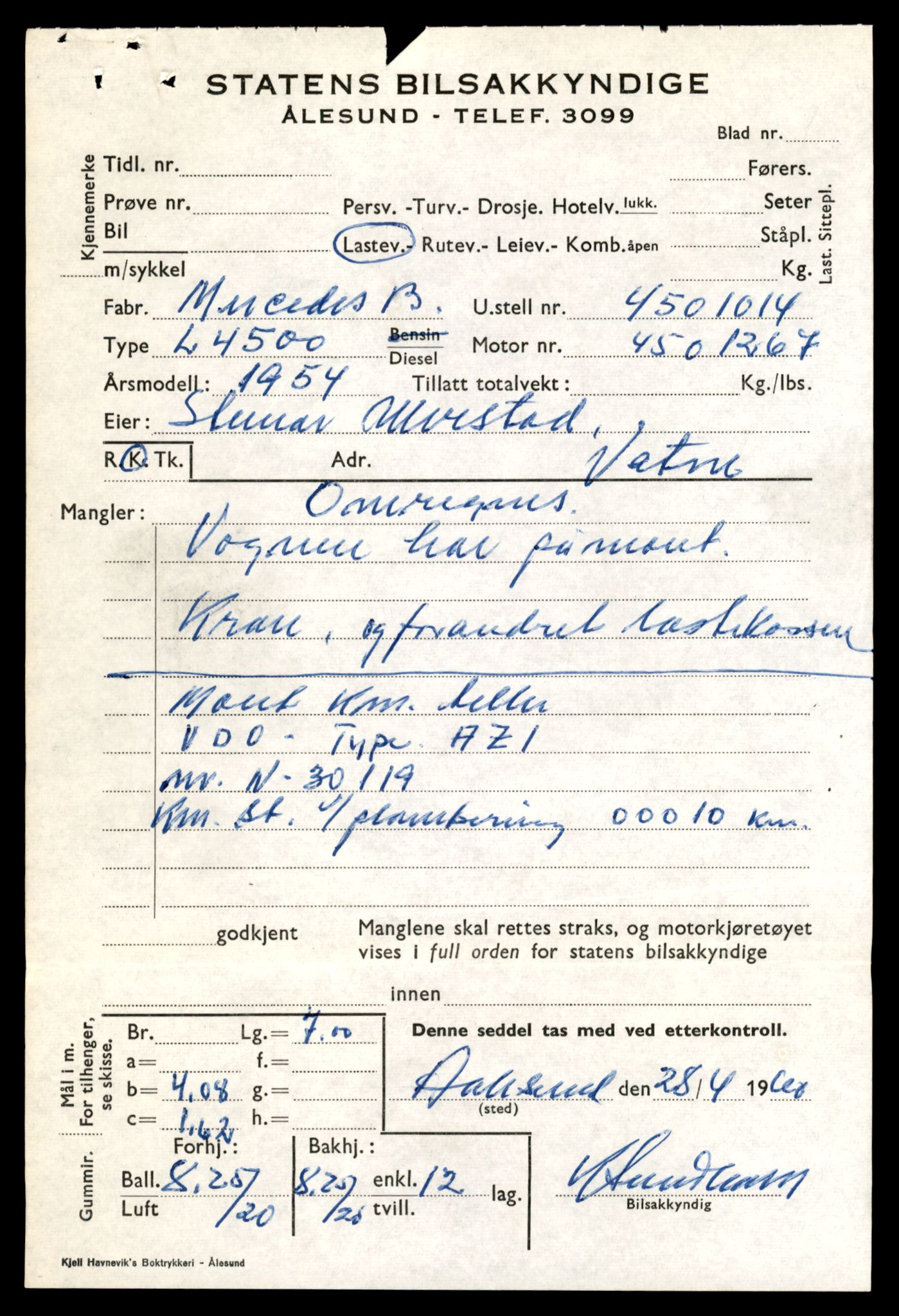 Møre og Romsdal vegkontor - Ålesund trafikkstasjon, AV/SAT-A-4099/F/Fe/L0032: Registreringskort for kjøretøy T 11997 - T 12149, 1927-1998, s. 489