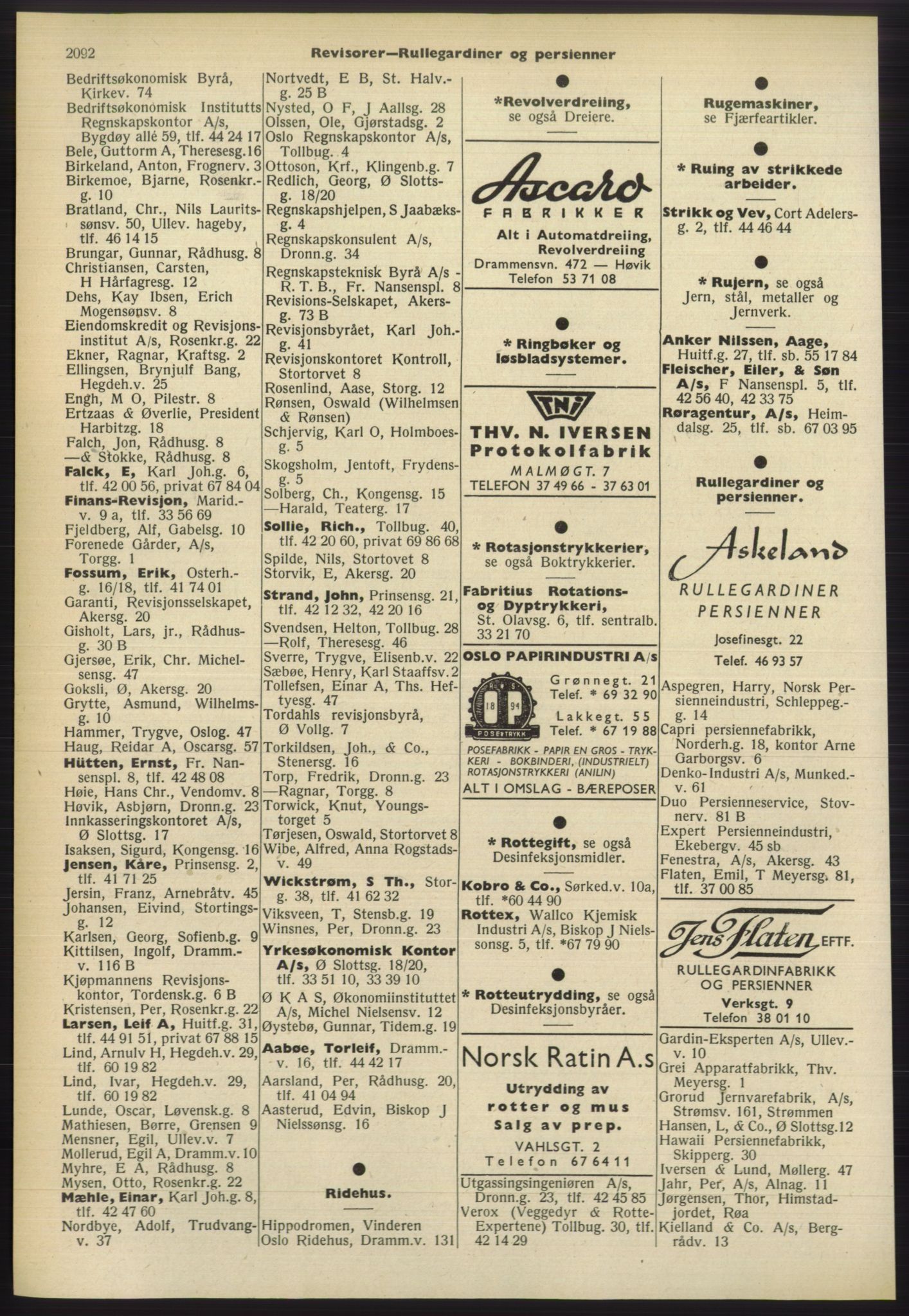 Kristiania/Oslo adressebok, PUBL/-, 1960-1961, s. 2092