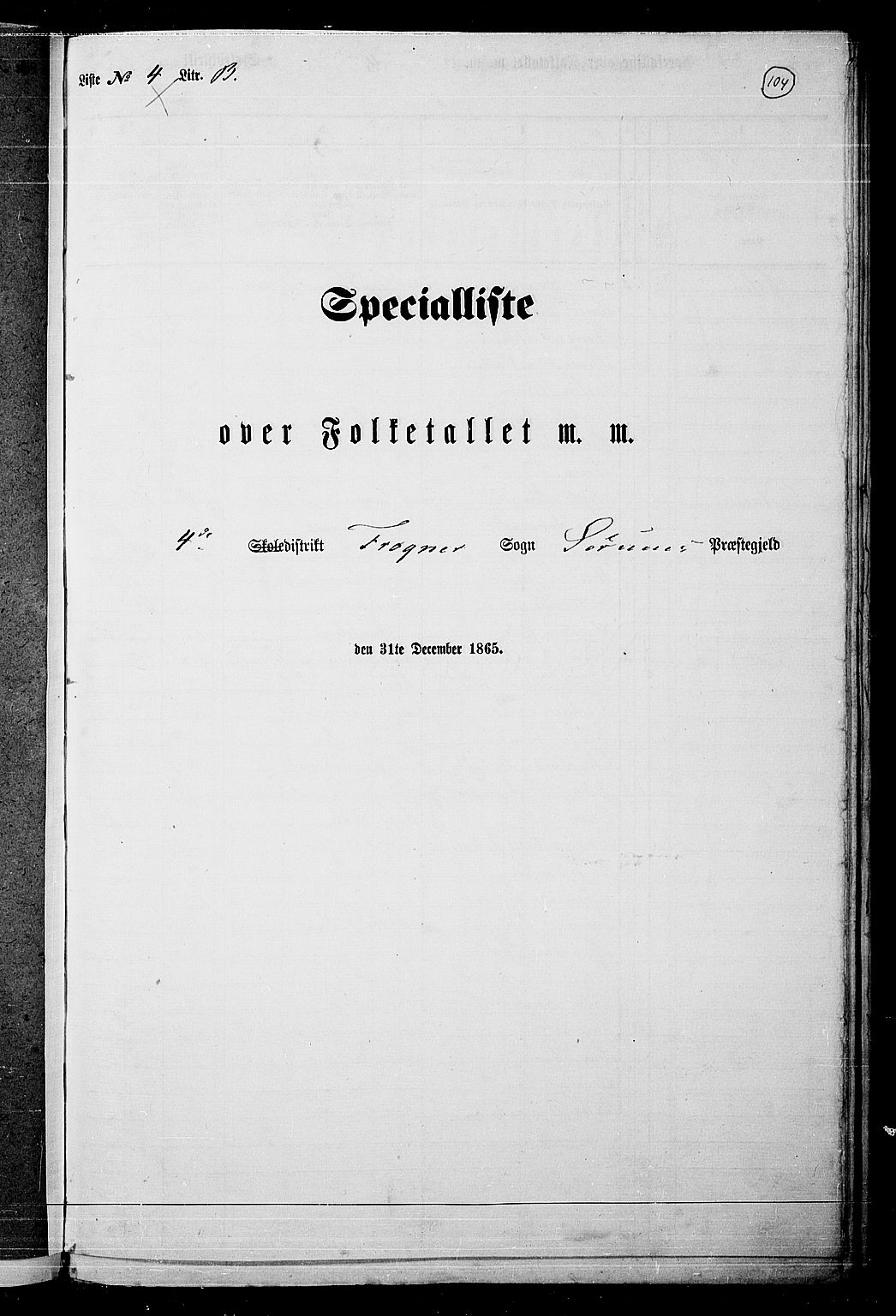 RA, Folketelling 1865 for 0226P Sørum prestegjeld, 1865, s. 95