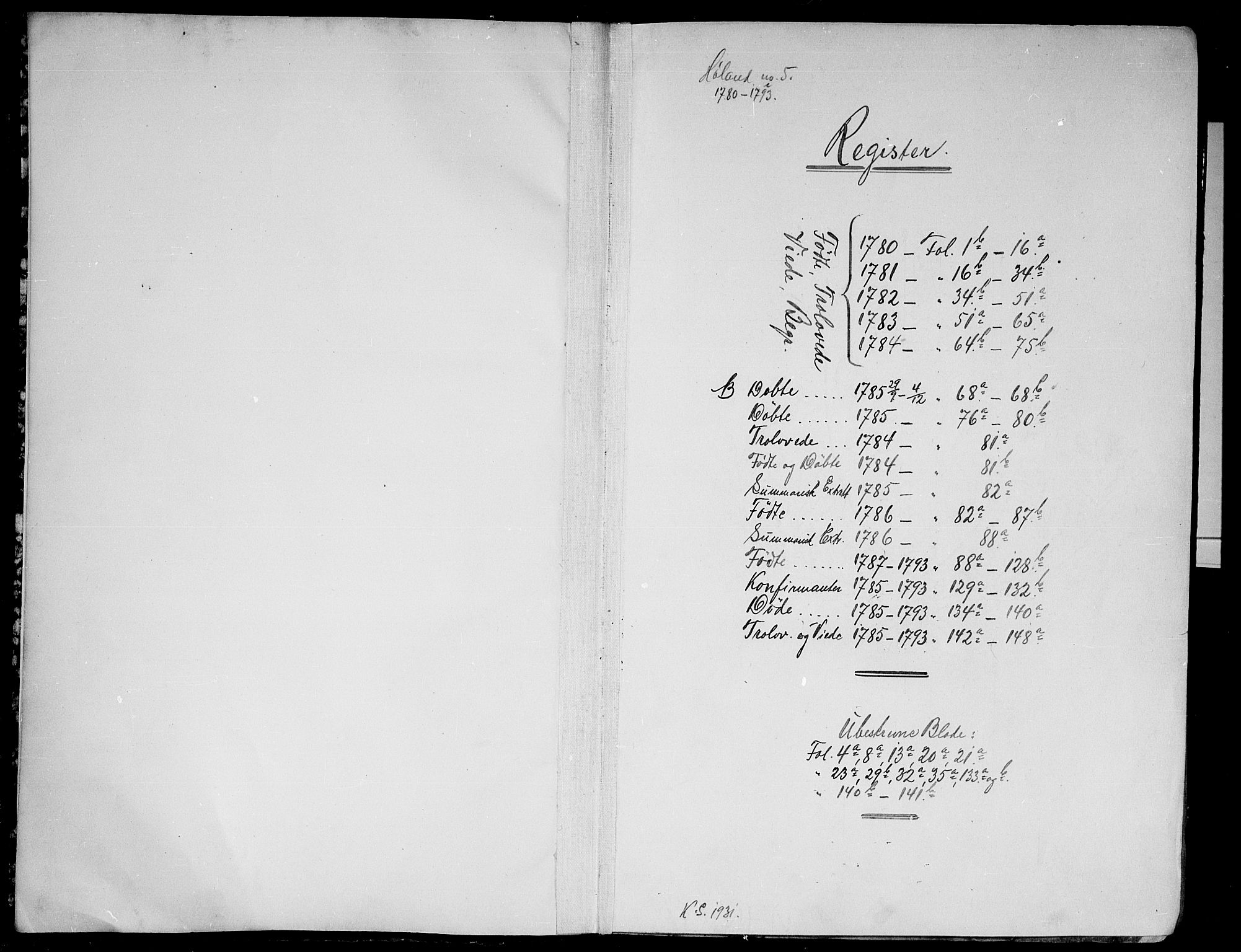 Høland prestekontor Kirkebøker, SAO/A-10346a/F/Fa/L0005: Ministerialbok nr. I 5, 1780-1793