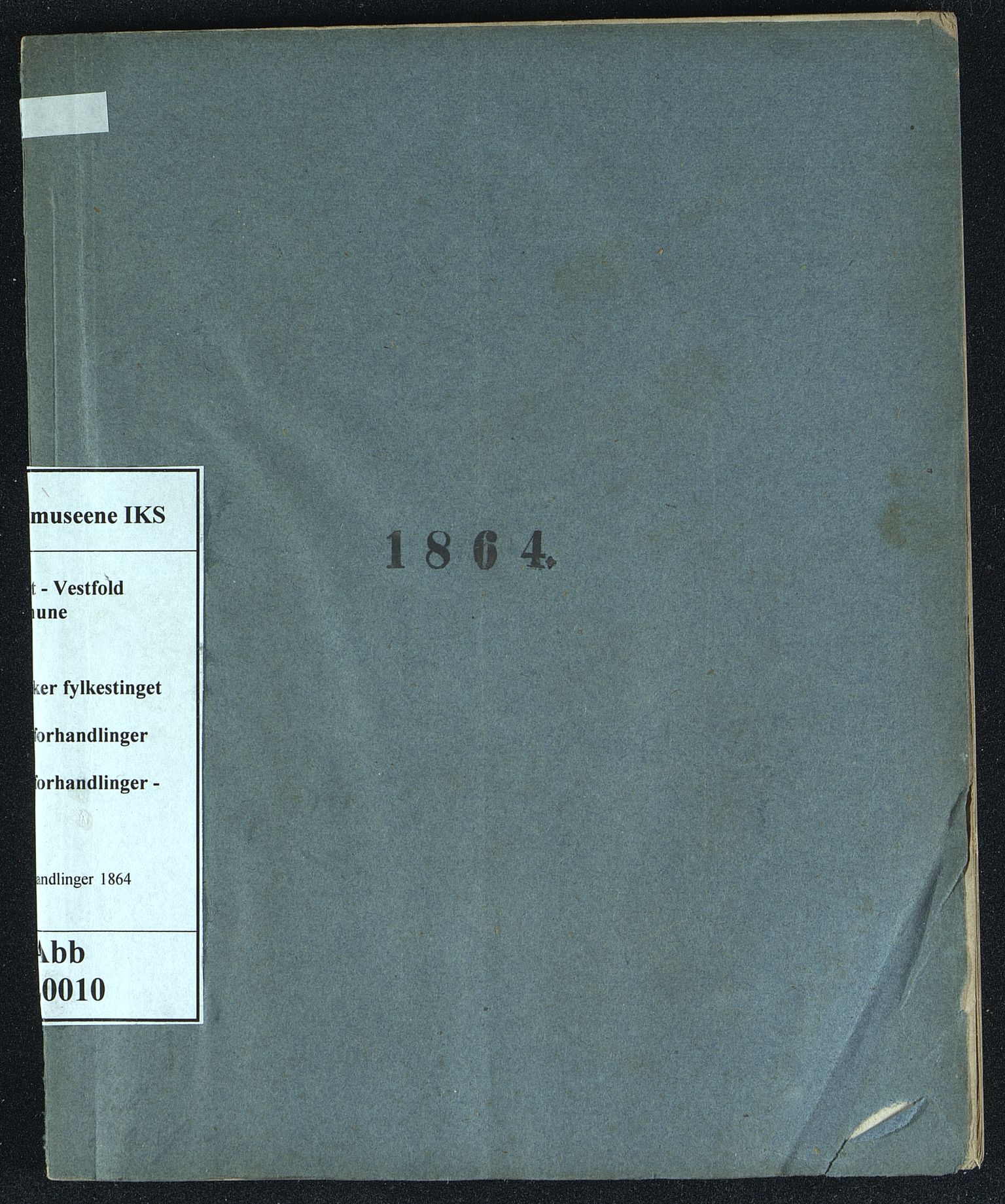 Vestfold fylkeskommune. Fylkestinget, VEMU/A-1315/A/Ab/Abb/L0010: Fylkestingsforhandlinger, 1864