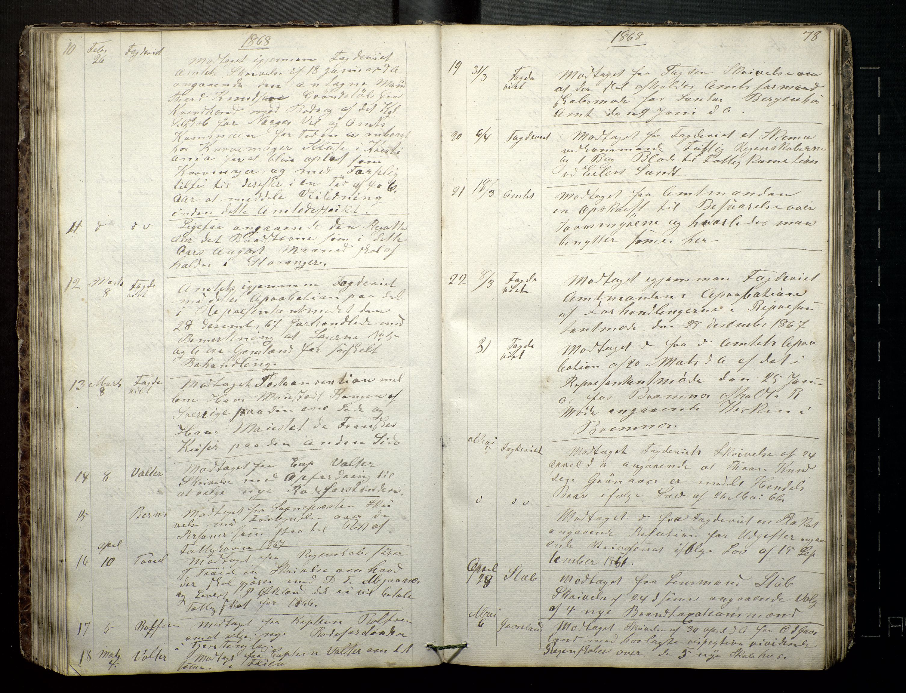 Finnaas kommune. Formannskapet, IKAH/1218a-021/C/Ca/L0001: Postjournal for formannskapet, 1838-1892, s. 79