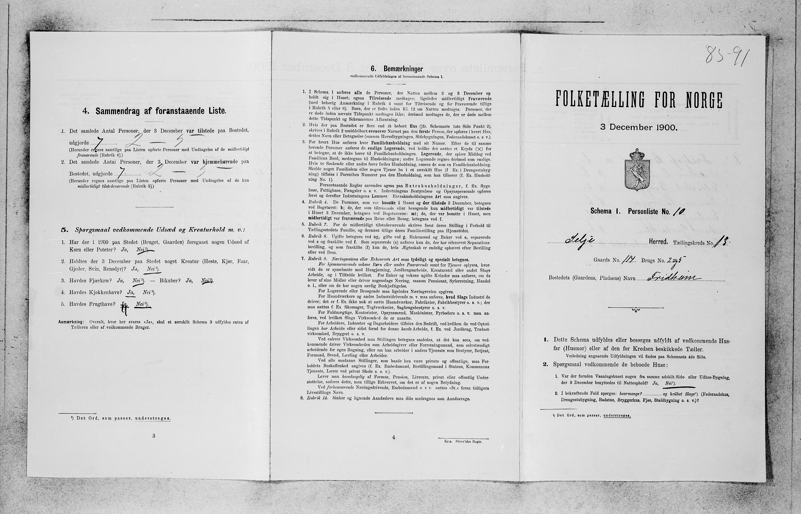 SAB, Folketelling 1900 for 1441 Selje herred, 1900, s. 1221