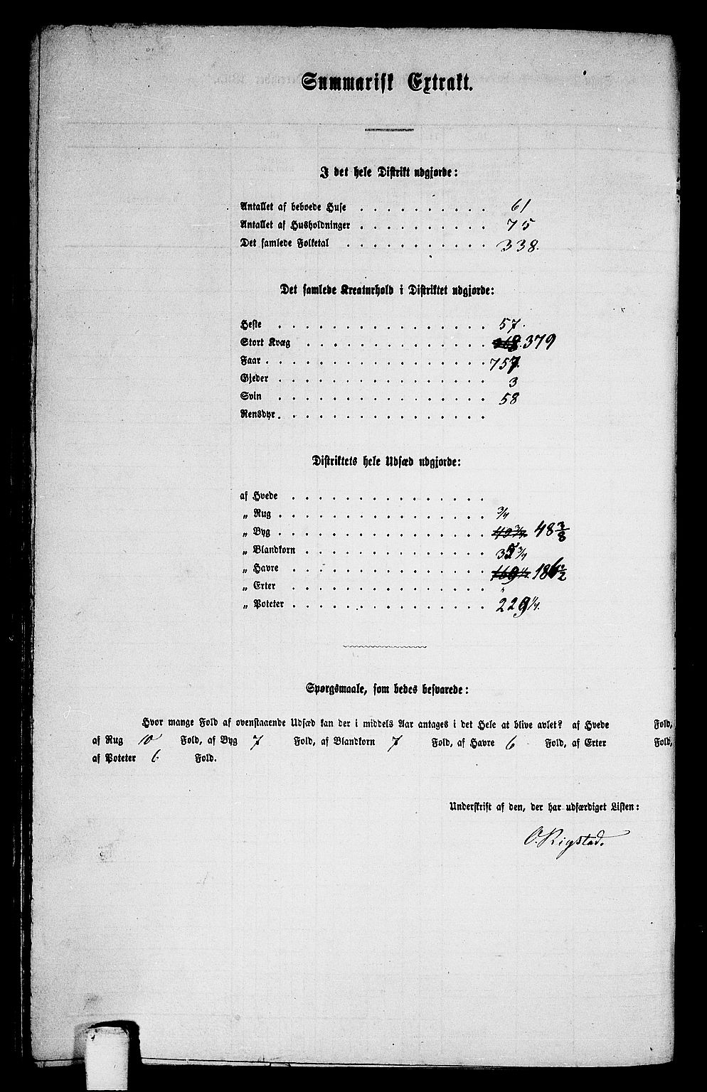 RA, Folketelling 1865 for 1635P Rennebu prestegjeld, 1865, s. 39