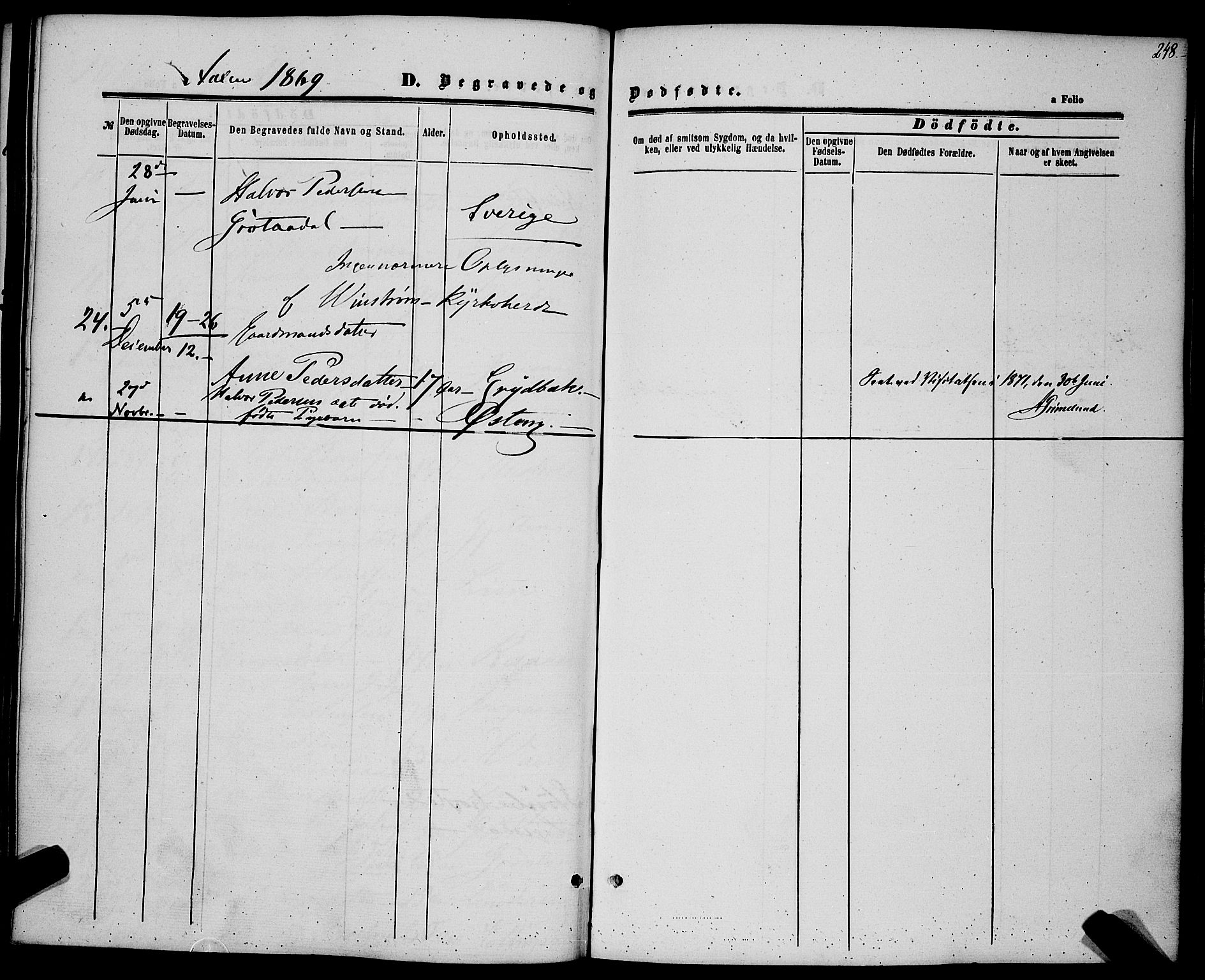 Ministerialprotokoller, klokkerbøker og fødselsregistre - Sør-Trøndelag, SAT/A-1456/685/L0968: Ministerialbok nr. 685A07 /3, 1860-1869, s. 248