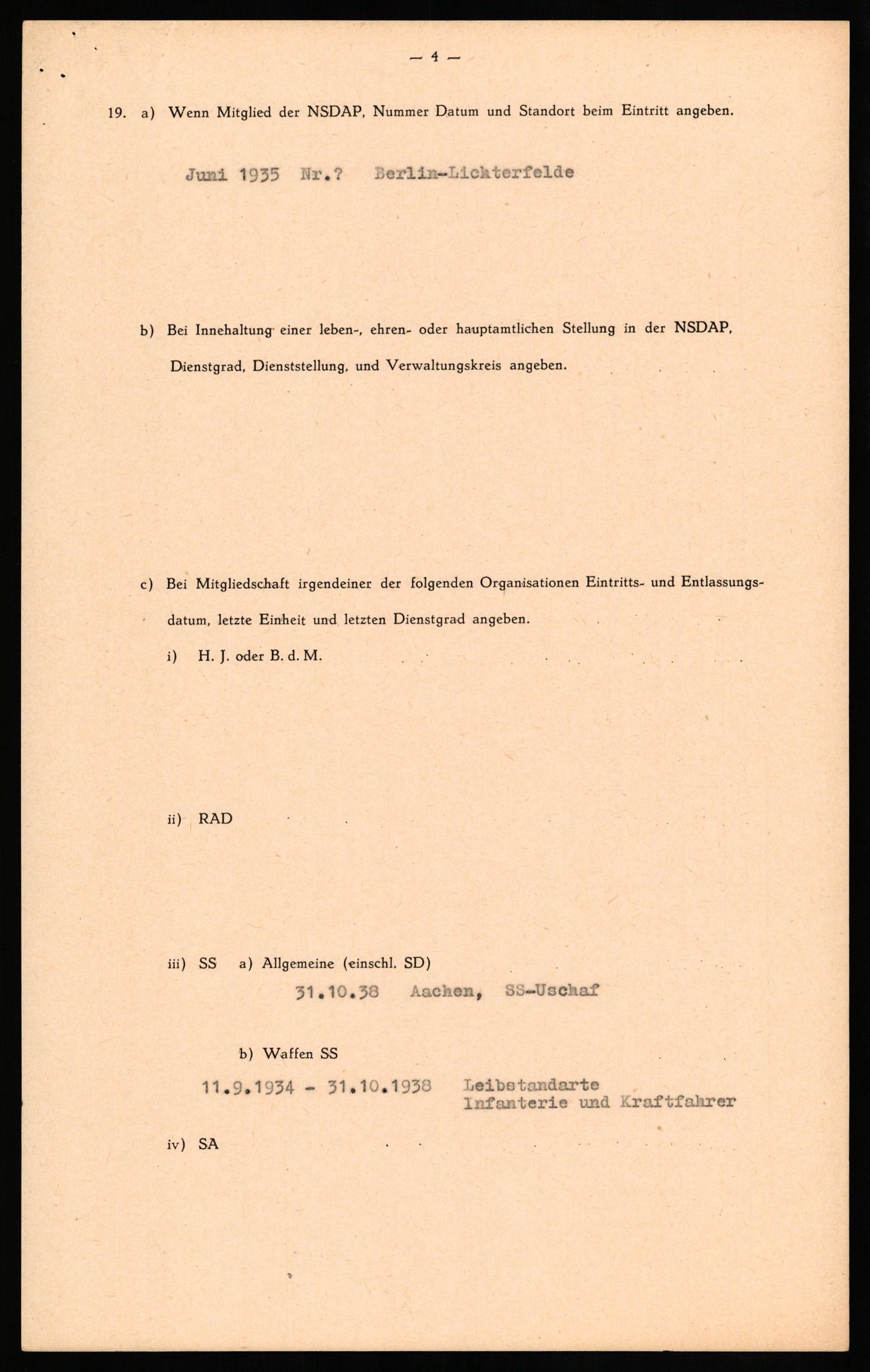 Forsvaret, Forsvarets overkommando II, AV/RA-RAFA-3915/D/Db/L0030: CI Questionaires. Tyske okkupasjonsstyrker i Norge. Tyskere., 1945-1946, s. 156