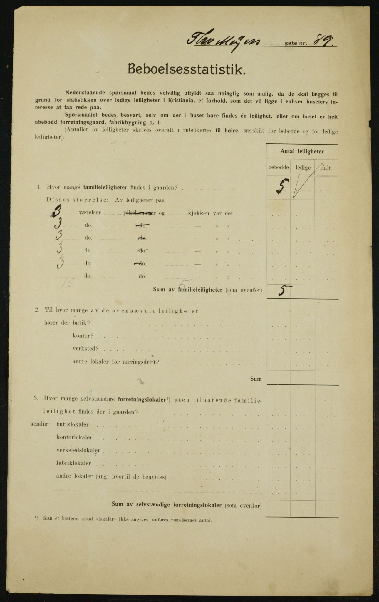 OBA, Kommunal folketelling 1.2.1910 for Kristiania, 1910, s. 105672