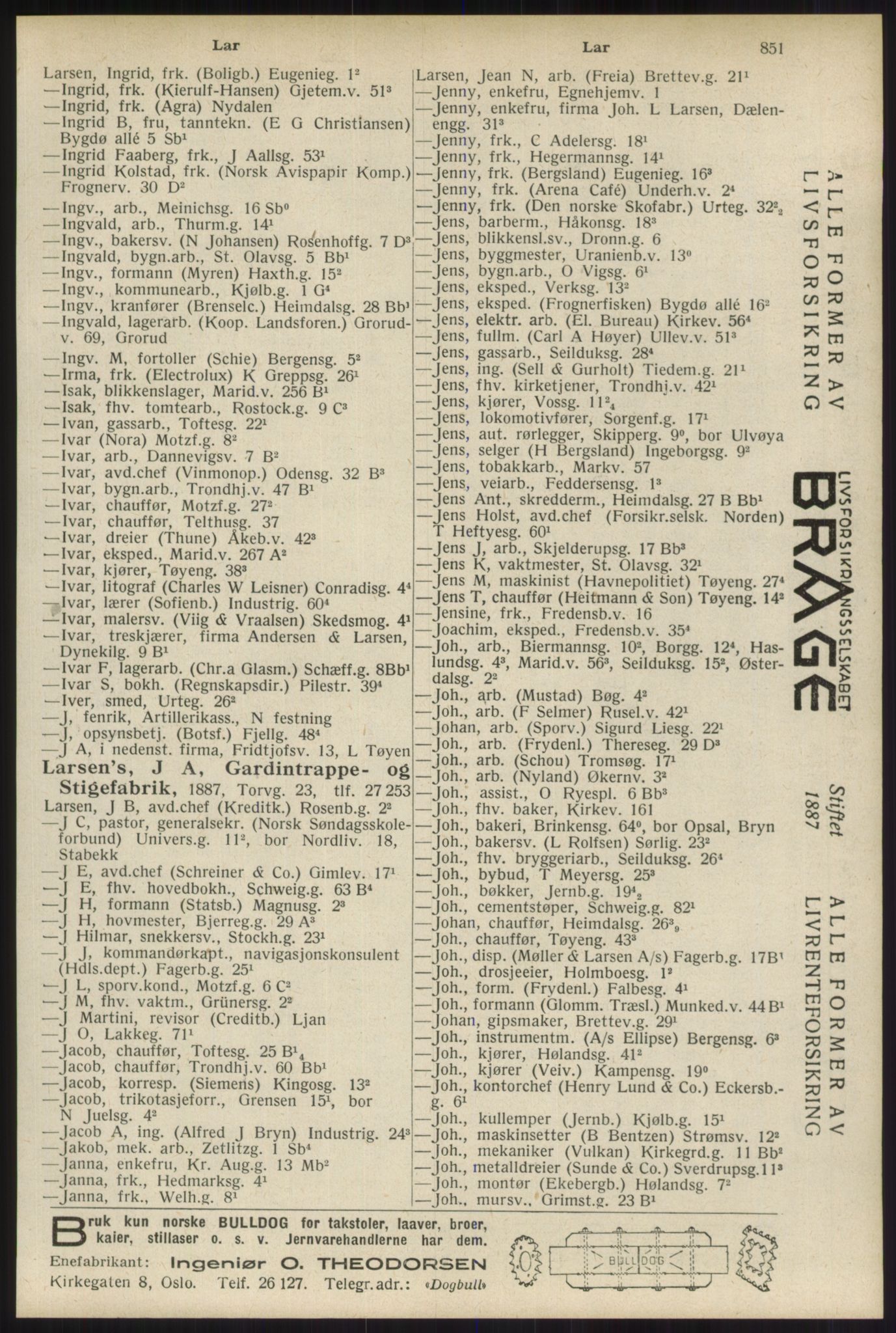Kristiania/Oslo adressebok, PUBL/-, 1934, s. 851