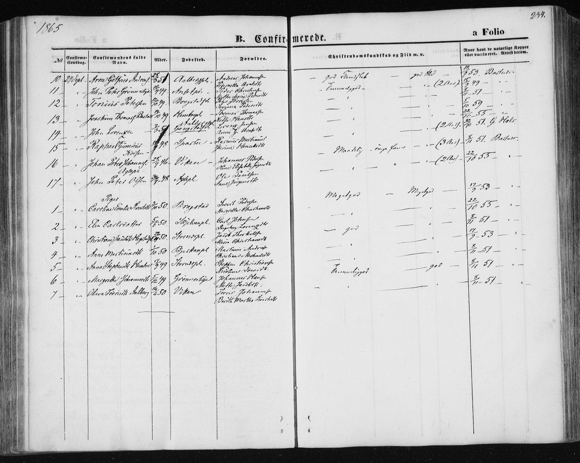 Ministerialprotokoller, klokkerbøker og fødselsregistre - Nord-Trøndelag, AV/SAT-A-1458/730/L0283: Ministerialbok nr. 730A08, 1855-1865, s. 234