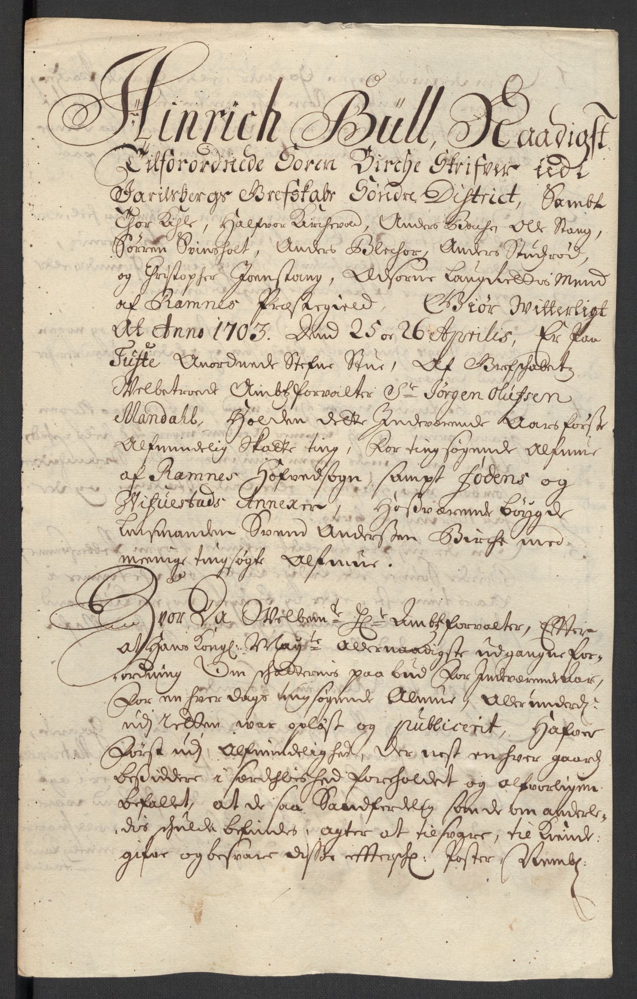 Rentekammeret inntil 1814, Reviderte regnskaper, Fogderegnskap, AV/RA-EA-4092/R32/L1871: Fogderegnskap Jarlsberg grevskap, 1703-1705, s. 23