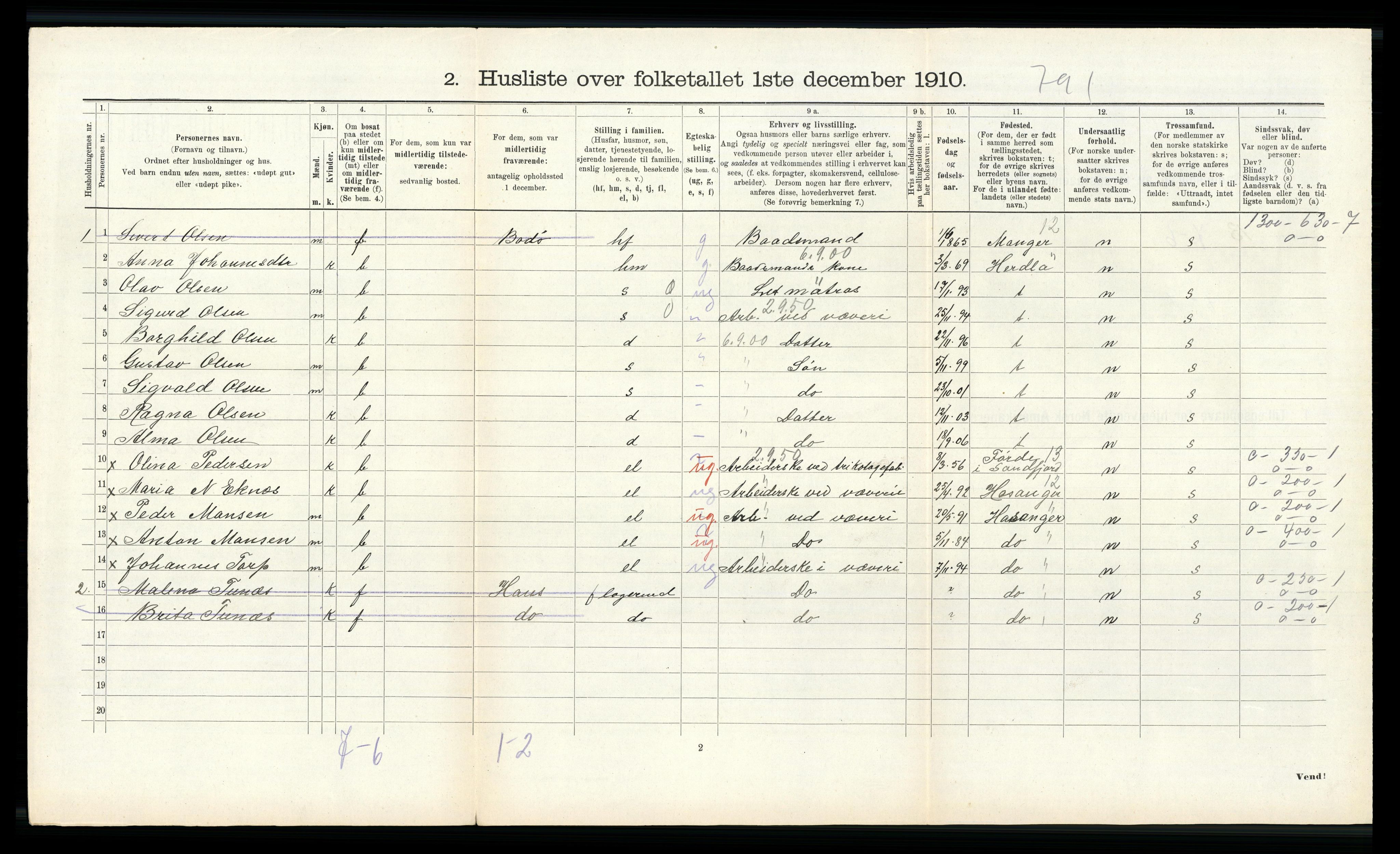 RA, Folketelling 1910 for 1254 Hamre herred, 1910, s. 885