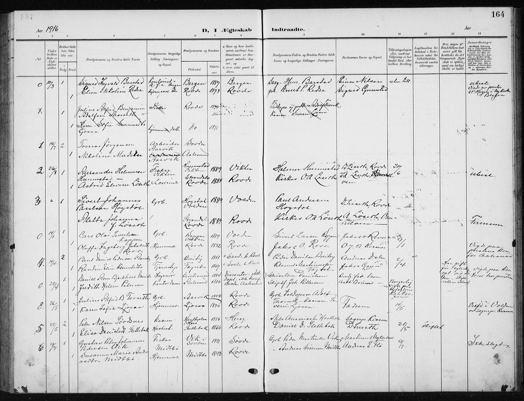 Ministerialprotokoller, klokkerbøker og fødselsregistre - Møre og Romsdal, AV/SAT-A-1454/504/L0061: Klokkerbok nr. 504C03, 1902-1940, s. 164