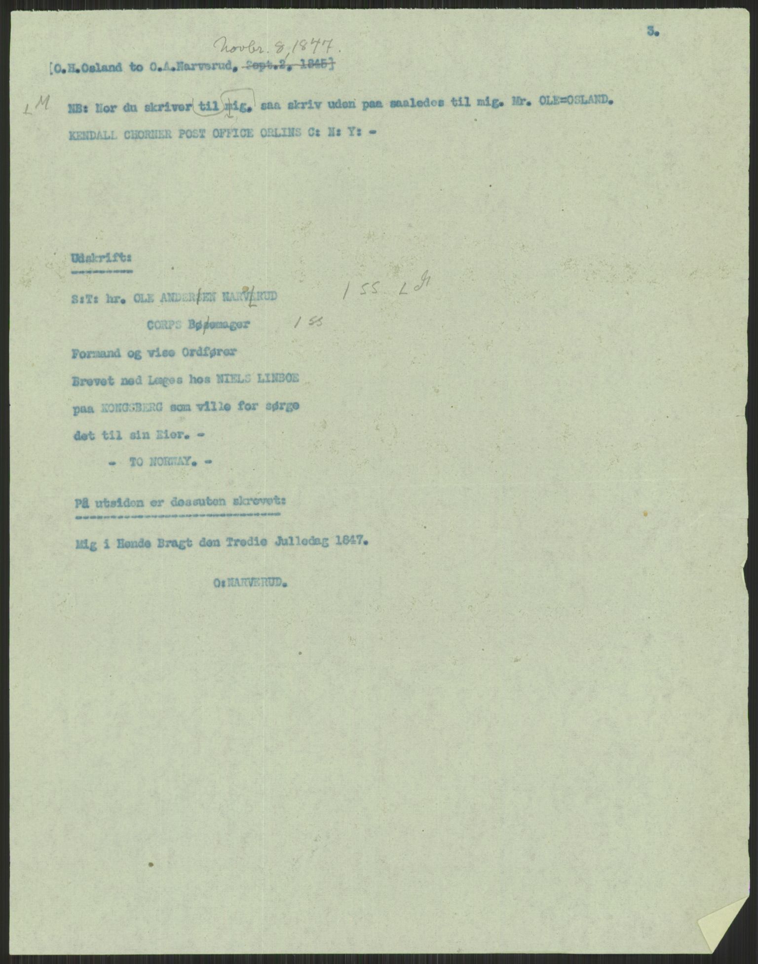 Samlinger til kildeutgivelse, Amerikabrevene, AV/RA-EA-4057/F/L0021: Innlån fra Buskerud: Michalsen - Ål bygdearkiv, 1838-1914, s. 193