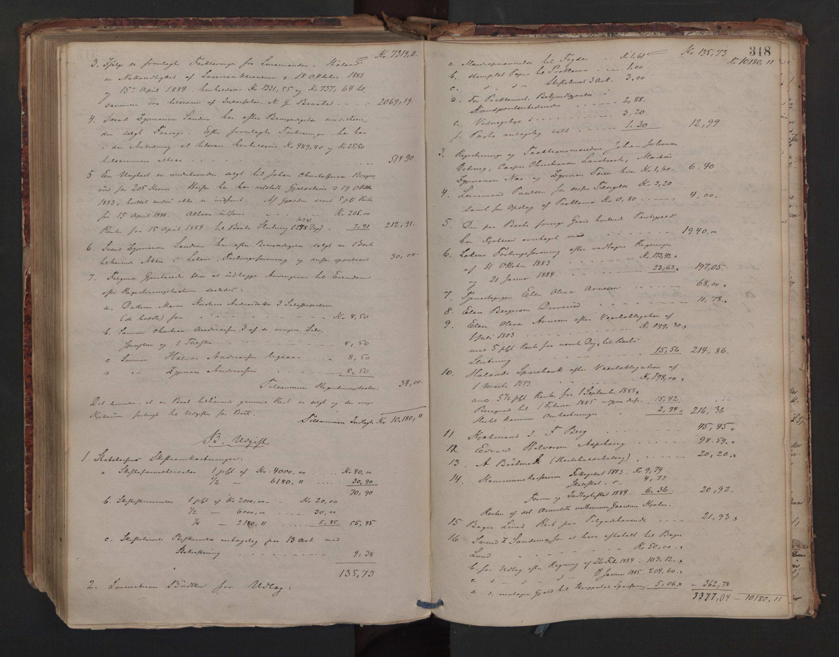 Nedre Romerike sorenskriveri, AV/SAO-A-10469/H/He/Hec/L0007: Skifteutlodningsprotokoll, 1877-1885, s. 317b-318a