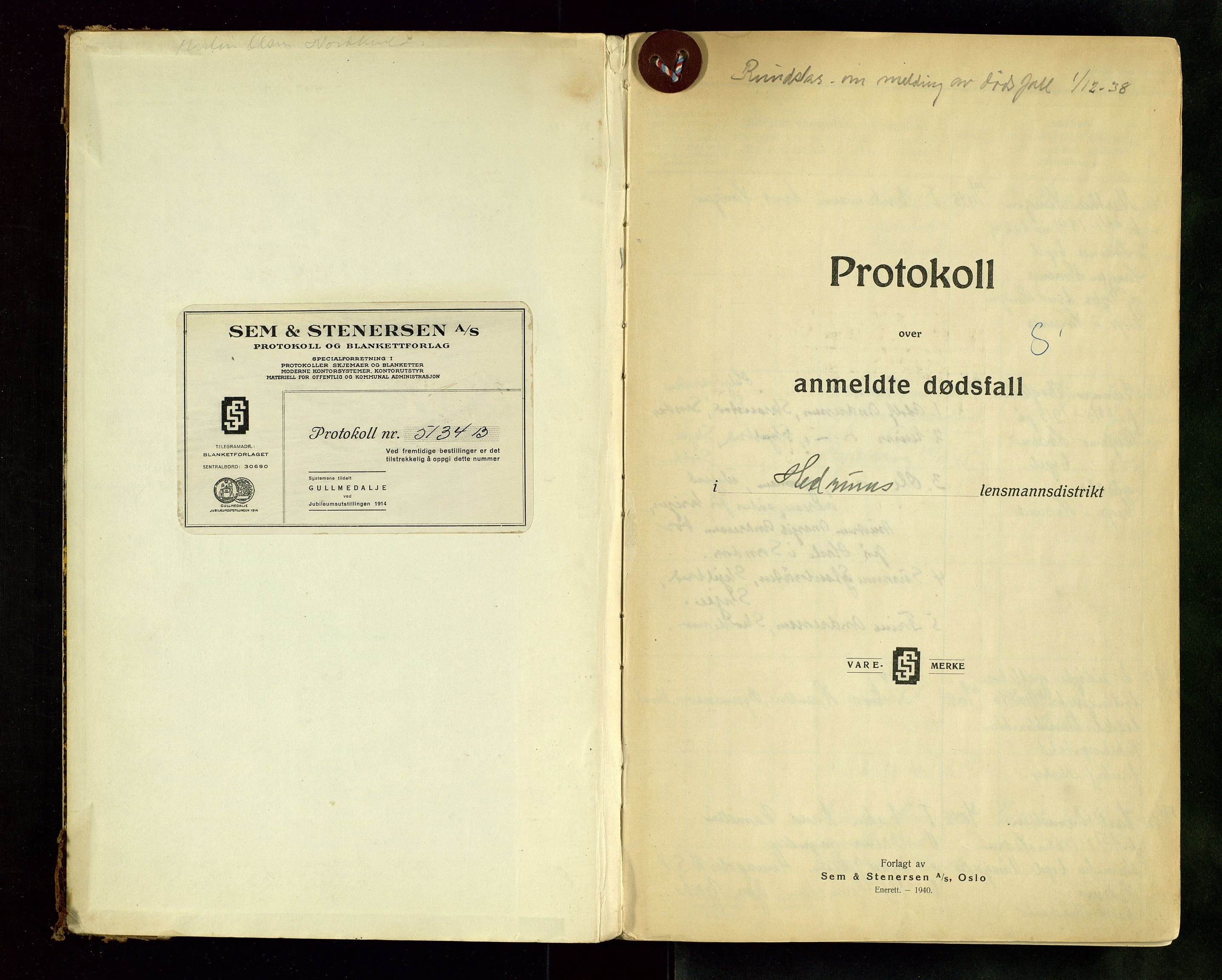 Hedrum lensmannskontor, AV/SAKO-A-536/H/Ha/L0005: Dødsfallsprotokoll, 1945-1953