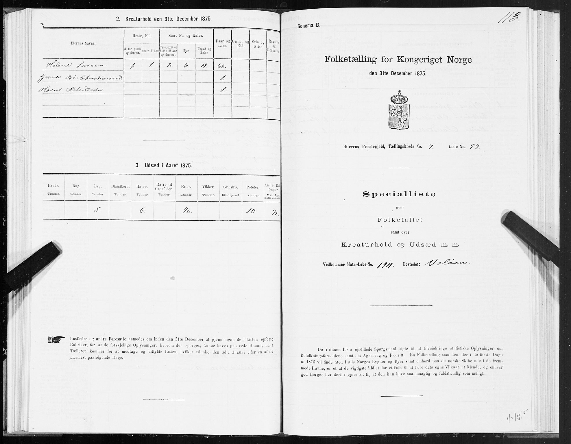 SAT, Folketelling 1875 for 1617P Hitra prestegjeld, 1875, s. 4113