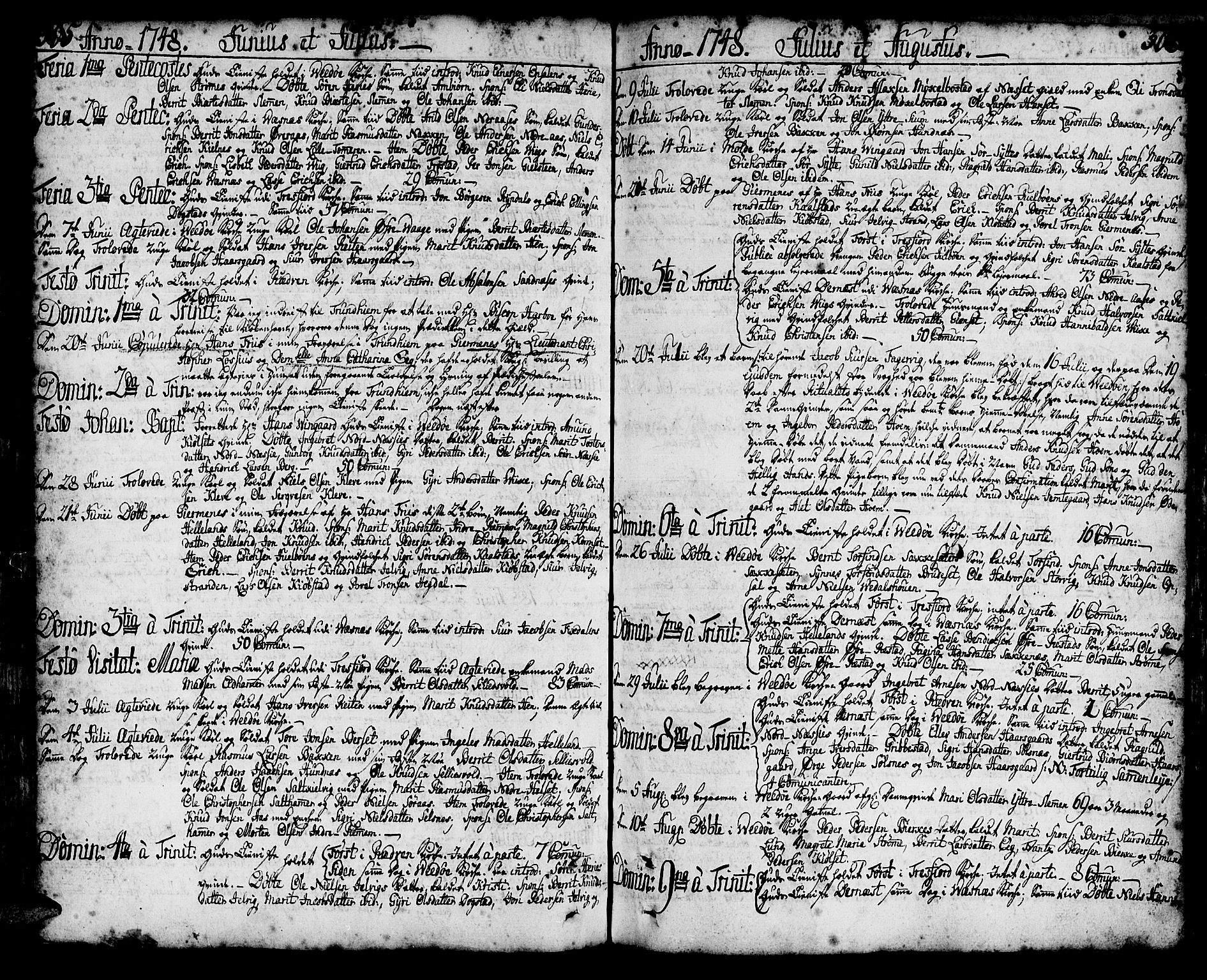 Ministerialprotokoller, klokkerbøker og fødselsregistre - Møre og Romsdal, AV/SAT-A-1454/547/L0599: Ministerialbok nr. 547A01, 1721-1764, s. 304-305