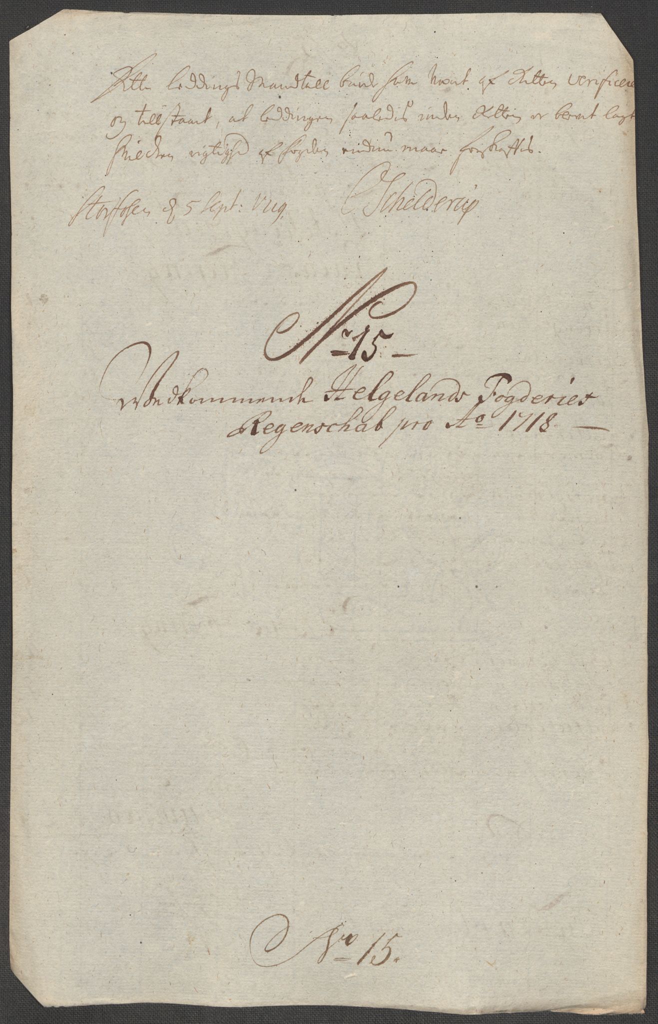 Rentekammeret inntil 1814, Reviderte regnskaper, Fogderegnskap, RA/EA-4092/R65/L4516: Fogderegnskap Helgeland, 1718, s. 189