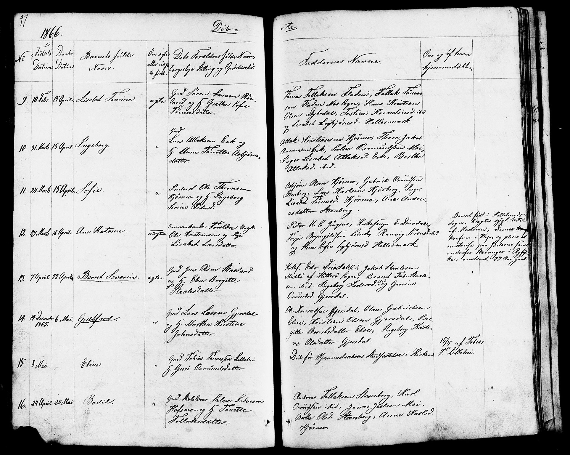 Lund sokneprestkontor, AV/SAST-A-101809/S07/L0003: Klokkerbok nr. B 3, 1848-1885, s. 97