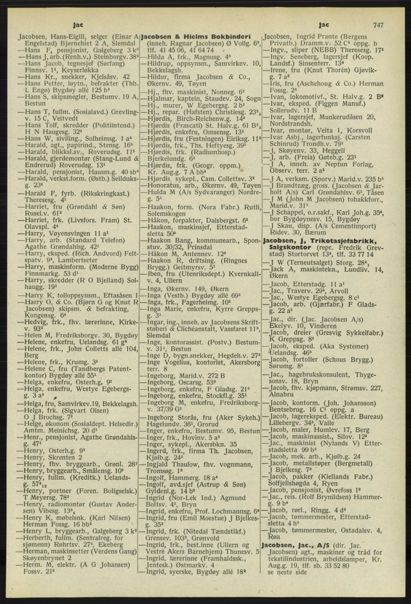 Kristiania/Oslo adressebok, PUBL/-, 1958-1959, s. 747