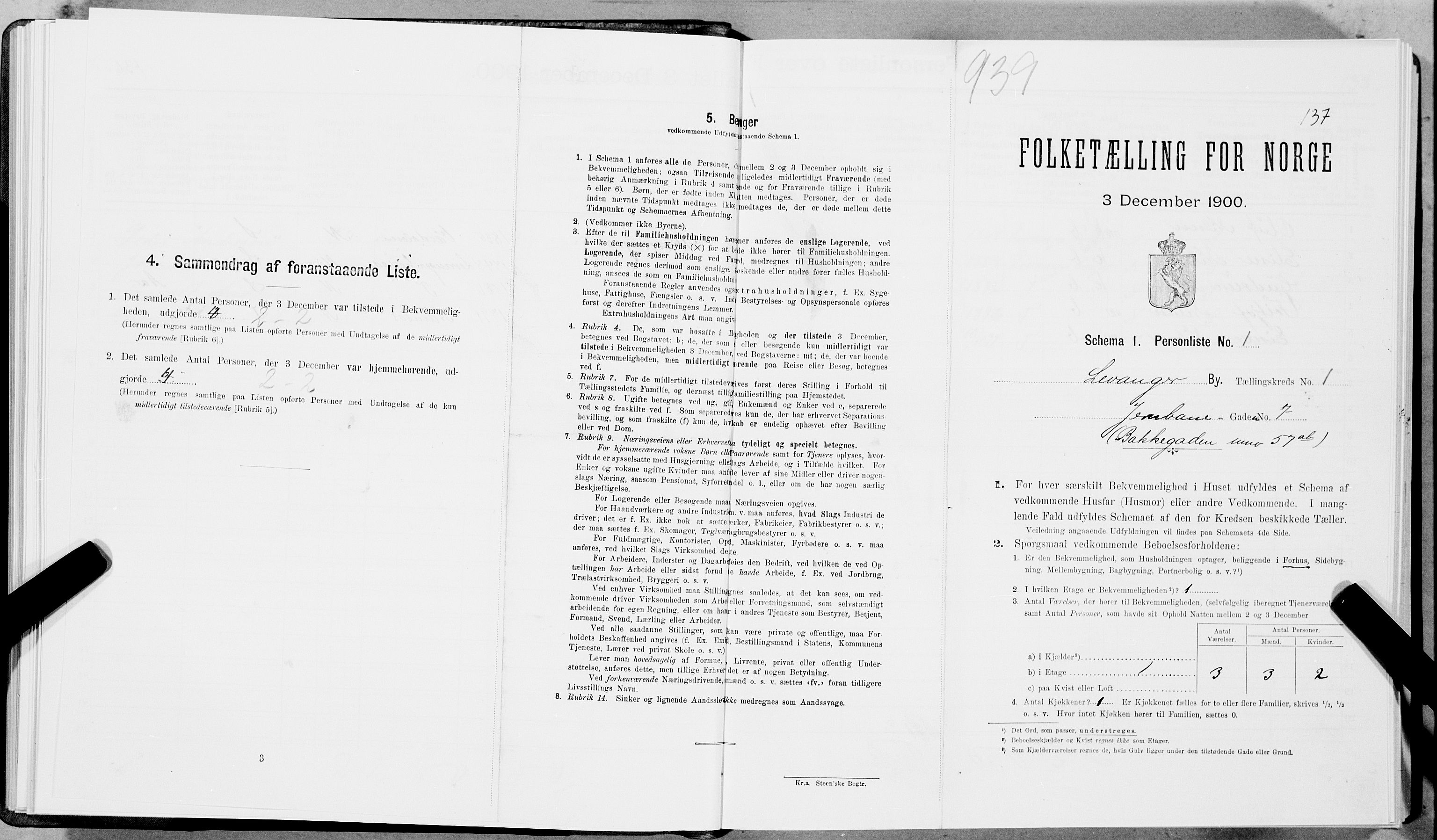 SAT, Folketelling 1900 for 1701 Levanger kjøpstad, 1900, s. 146