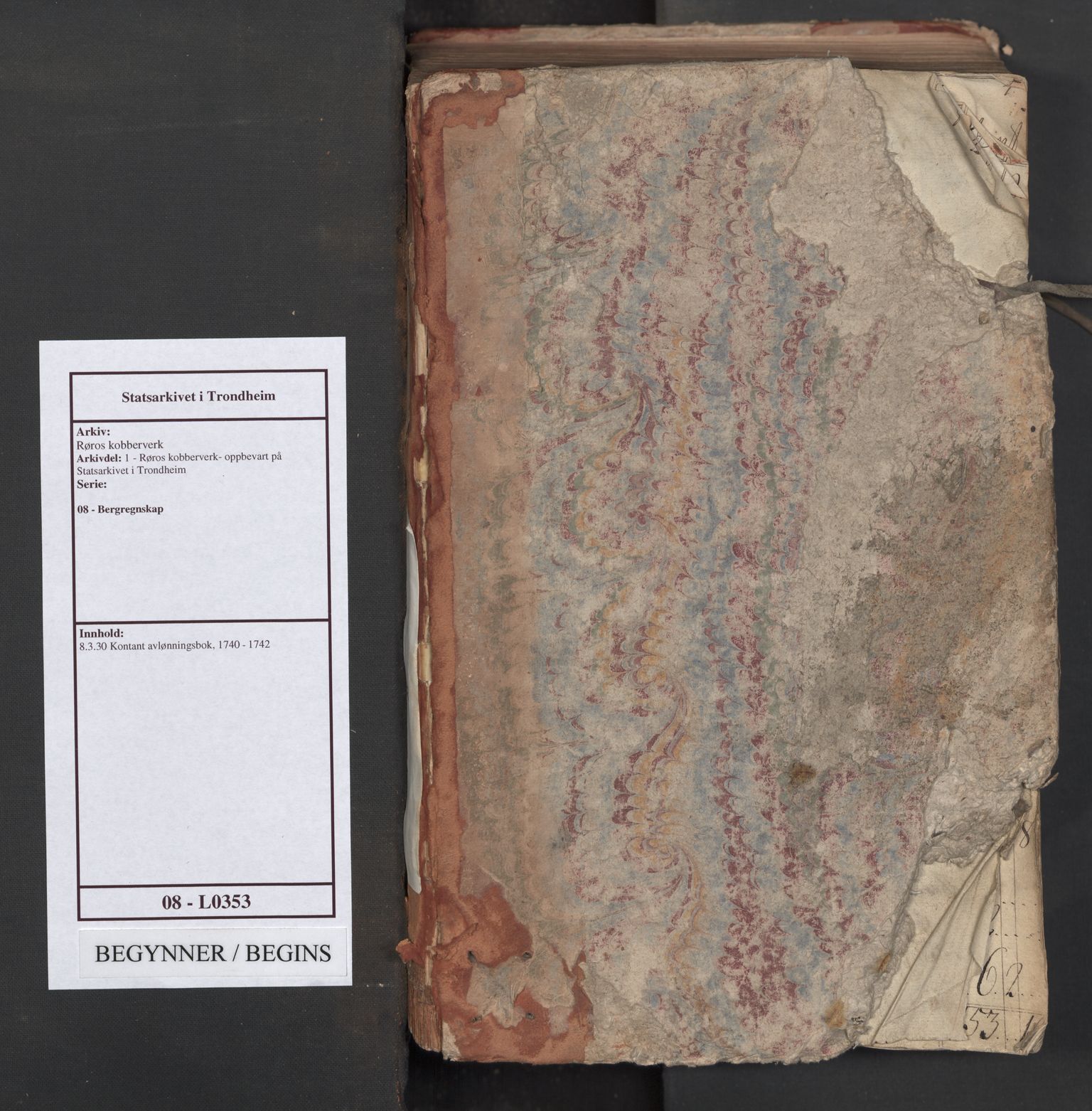 Røros kobberverk, AV/SAT-PA-0211/1/08/L0353: 8.3.30 Kontant avlønningsbok, 1740-1742