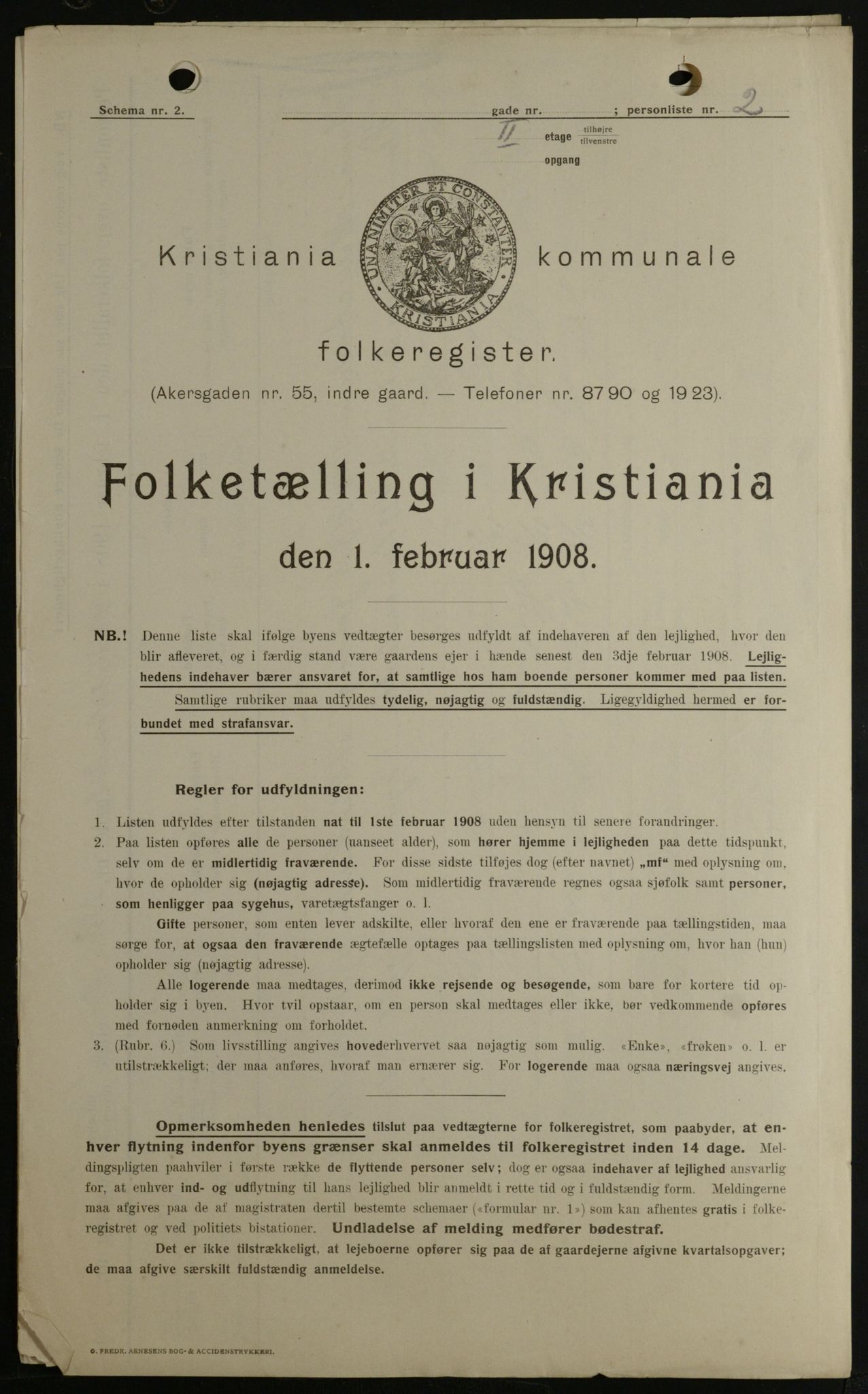 OBA, Kommunal folketelling 1.2.1908 for Kristiania kjøpstad, 1908, s. 56319