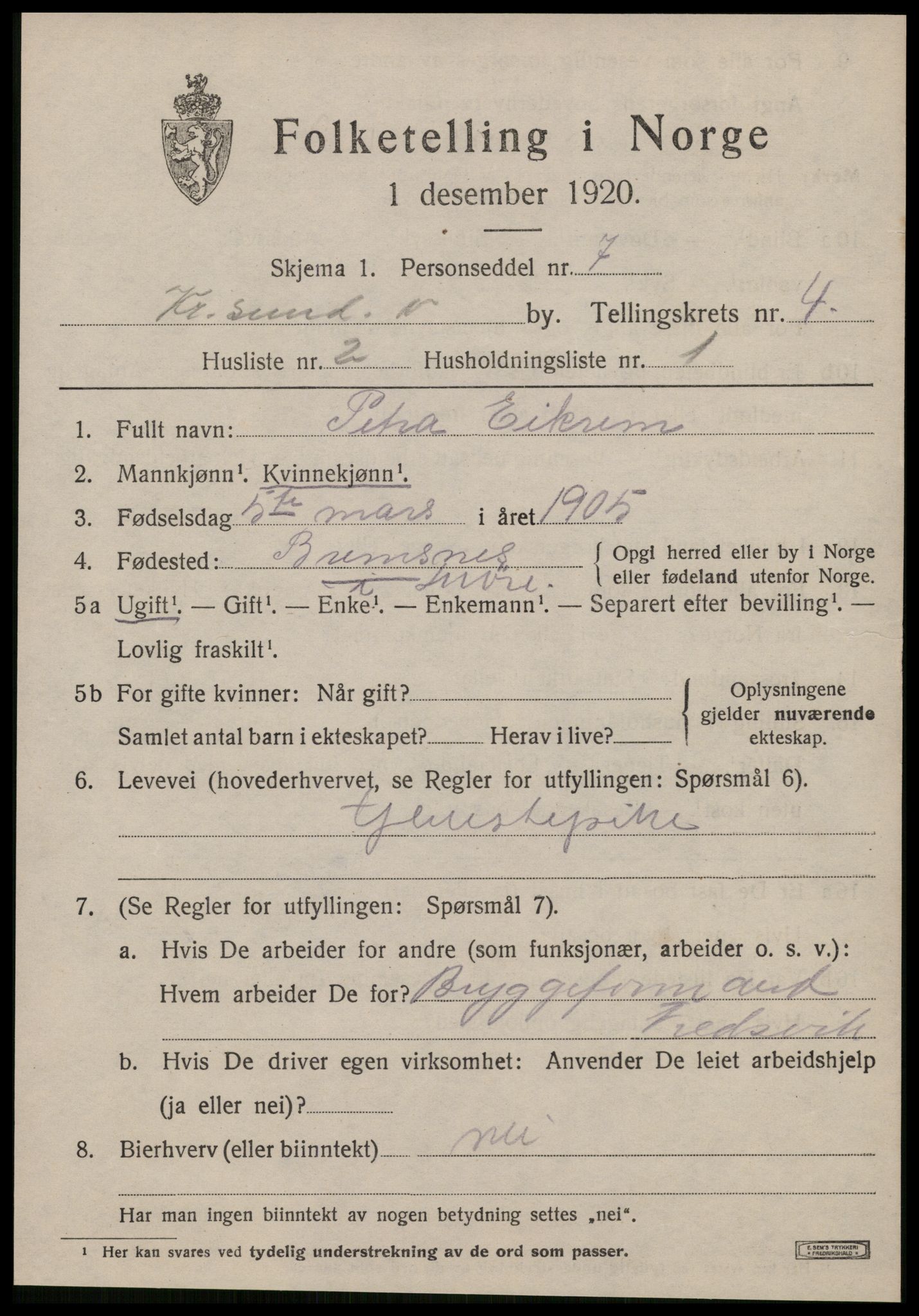 SAT, Folketelling 1920 for 1503 Kristiansund kjøpstad, 1920, s. 14935