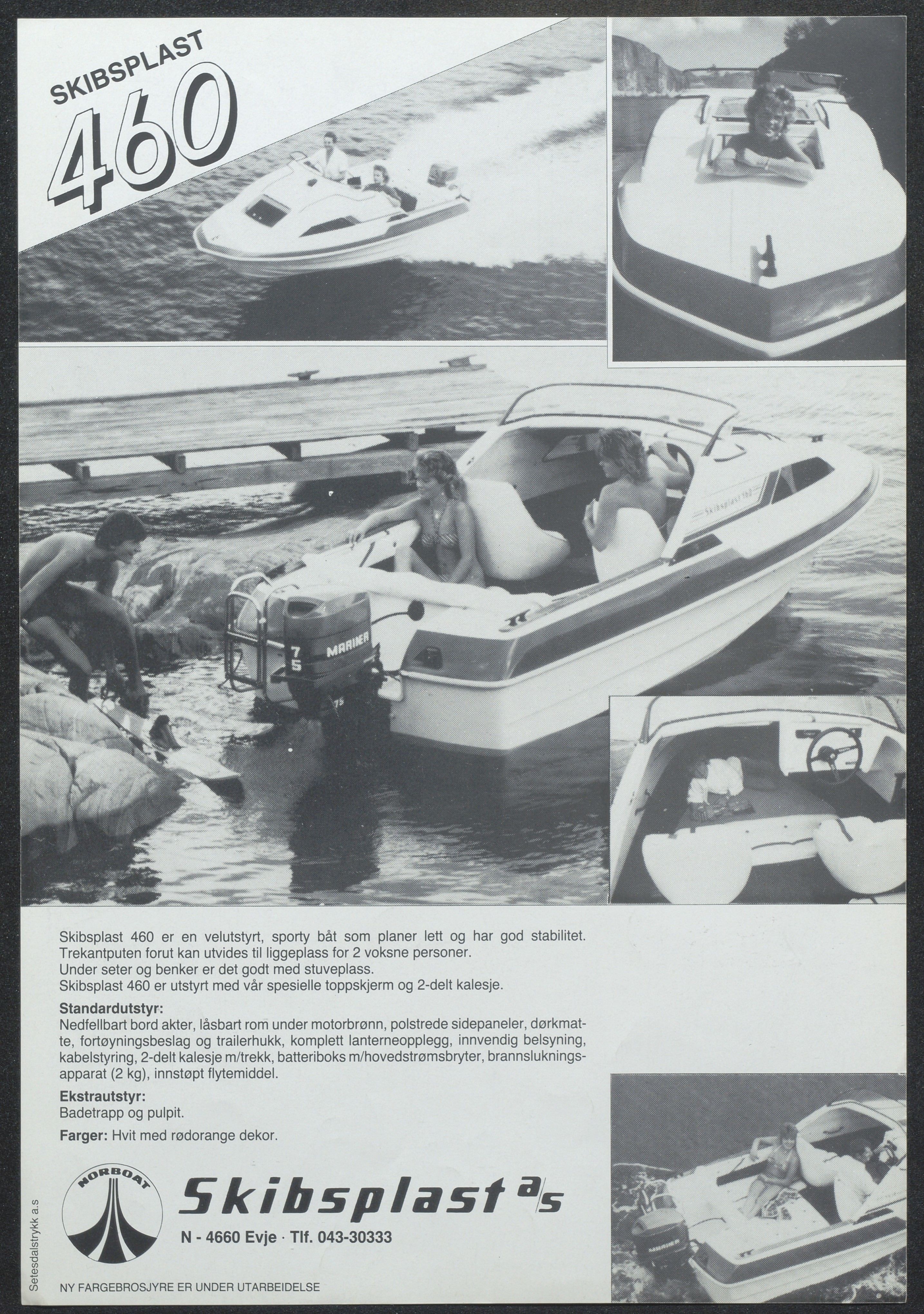 Skibsplast, AAKS/PA-2968/01/X/X01/L0002/0010: Brosjyrer / Skibsplast 460 (1986-1991-92/93), 1986-1993