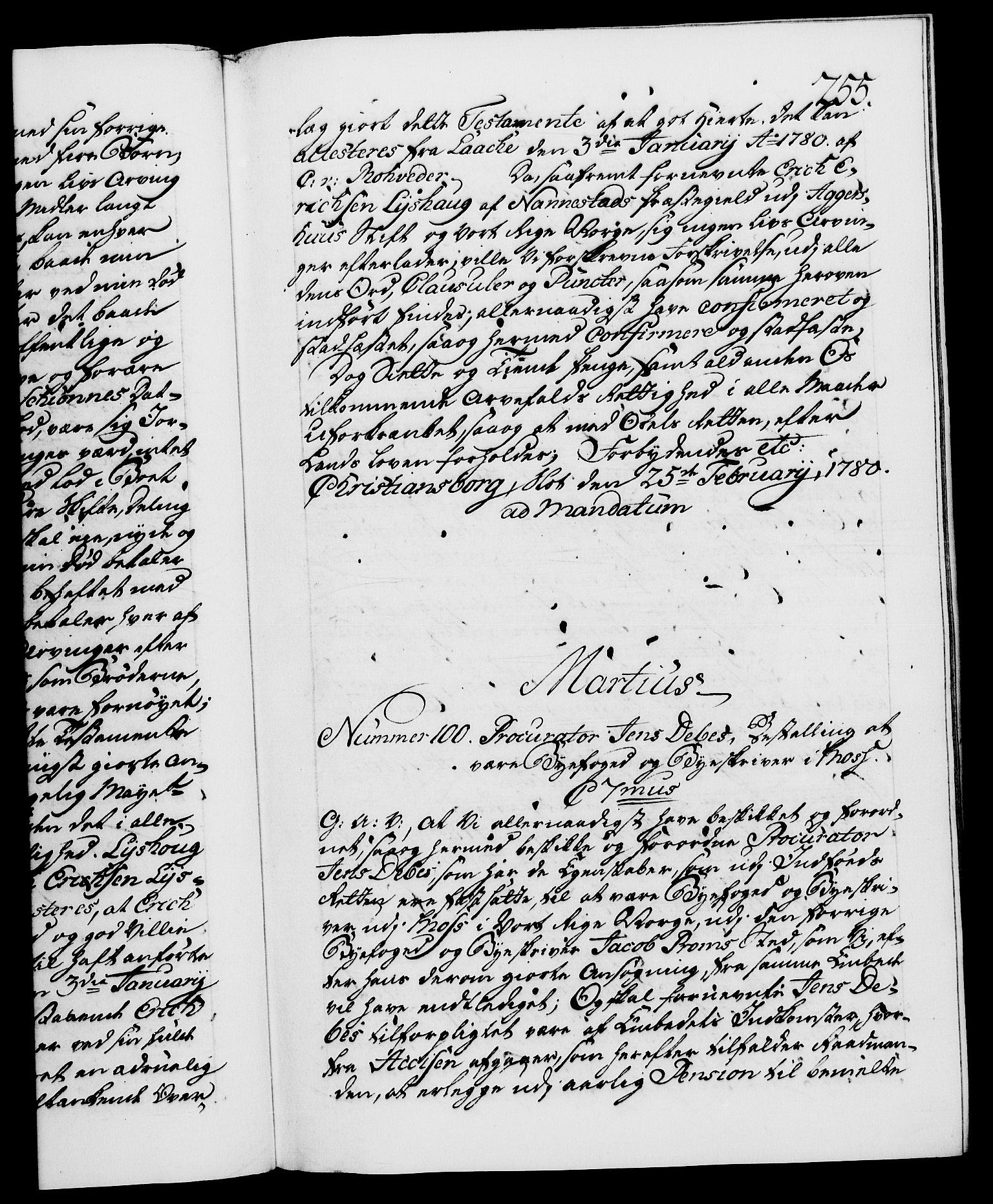 Danske Kanselli 1572-1799, RA/EA-3023/F/Fc/Fca/Fcaa/L0048: Norske registre, 1779-1781, s. 255a