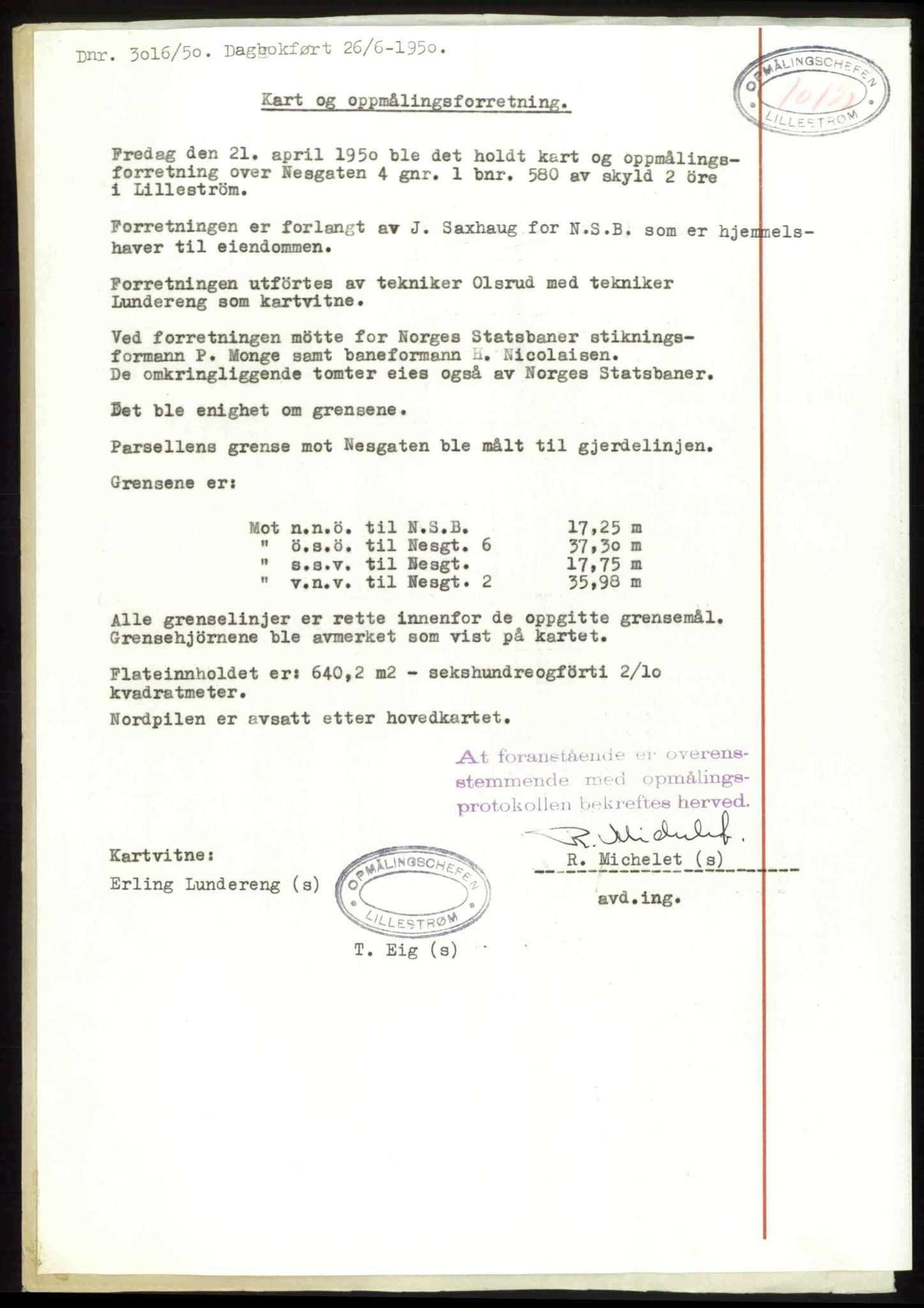 Nedre Romerike sorenskriveri, SAO/A-10469/G/Gb/Gbd/L0030: Pantebok nr. 30, 1950-1950, Dagboknr: 3016/1950