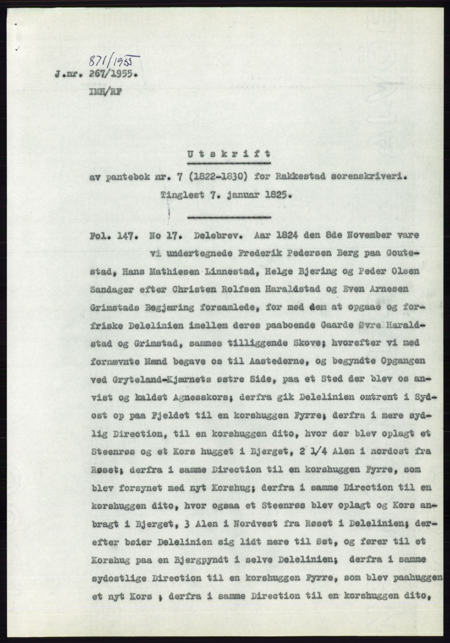 Statsarkivet i Oslo, SAO/A-10621/Z/Zd/L0002: Avskrifter, j.nr 5-691/1955, 1955, s. 217