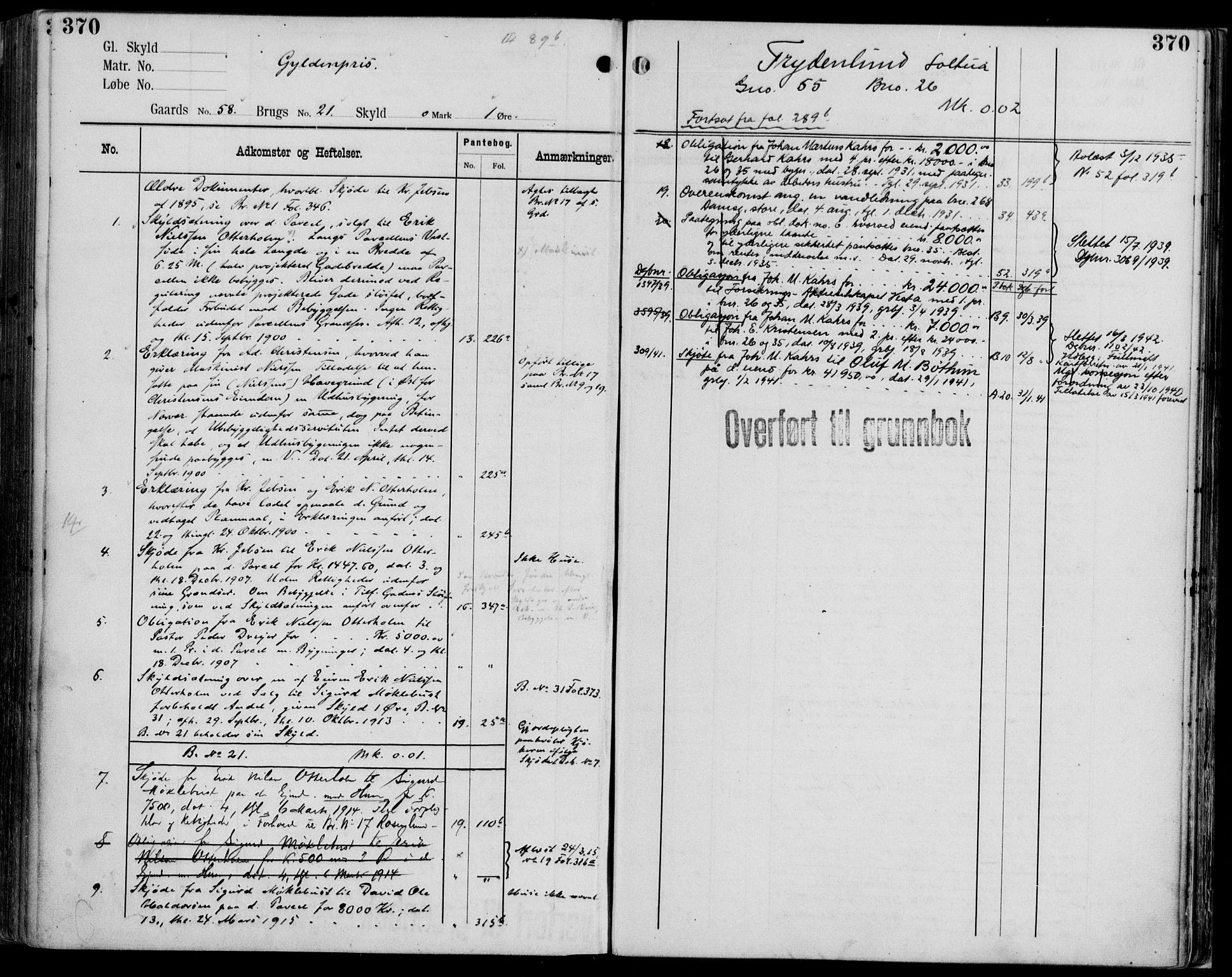 Midhordland sorenskriveri, AV/SAB-A-3001/1/G/Ga/Gab/L0114: Panteregister nr. II.A.b.114, s. 370