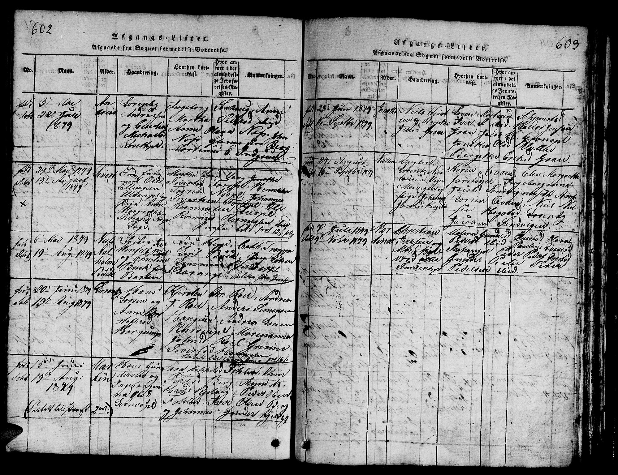 Ministerialprotokoller, klokkerbøker og fødselsregistre - Nord-Trøndelag, SAT/A-1458/730/L0298: Klokkerbok nr. 730C01, 1816-1849, s. 602-603