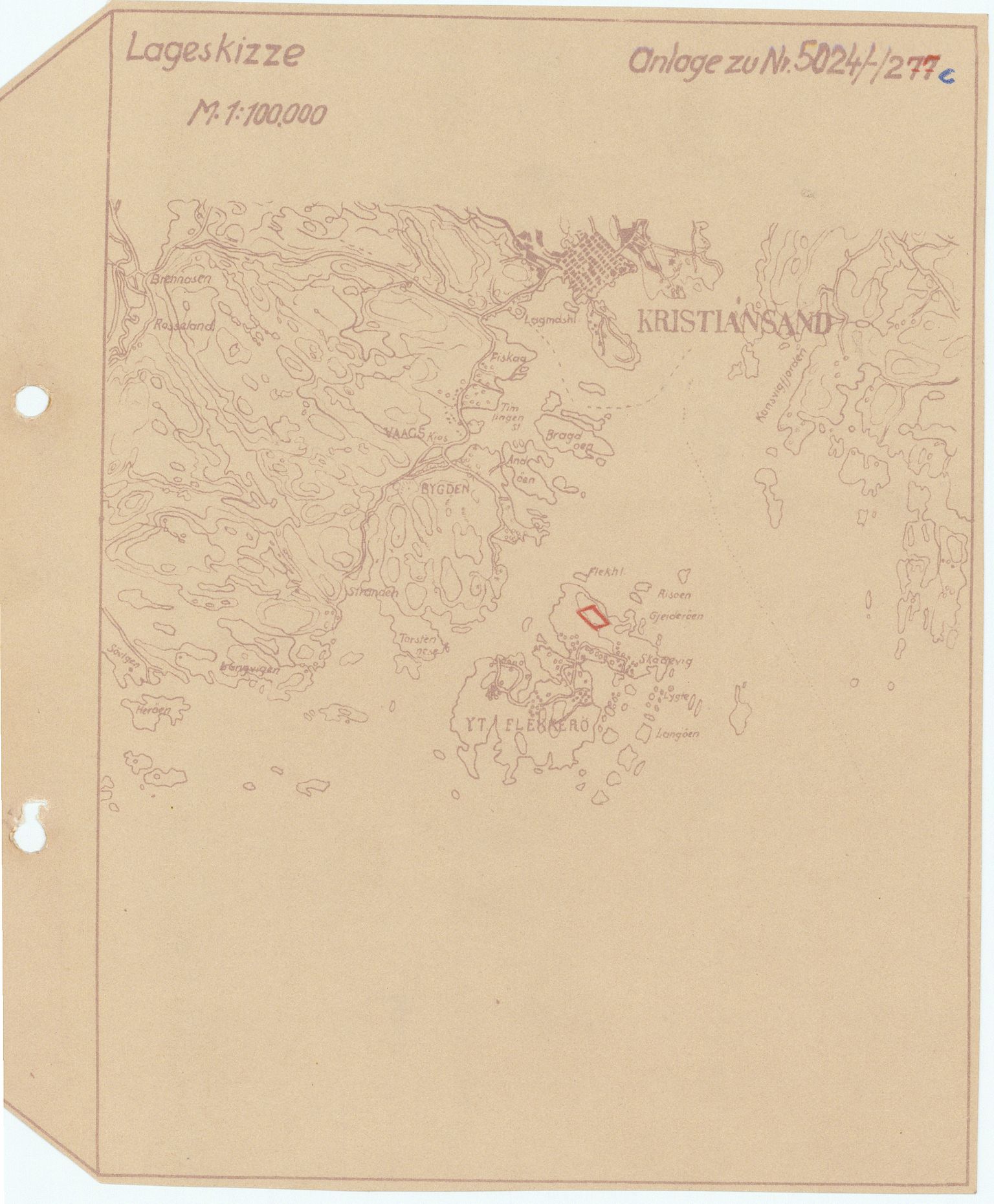 Forsvaret, Sørlandet sjøforsvarsdistrikt, AV/RA-RAFA-3266/F/Fb/Fbf/L0323: Tyske landminefelter, 1945, s. 48