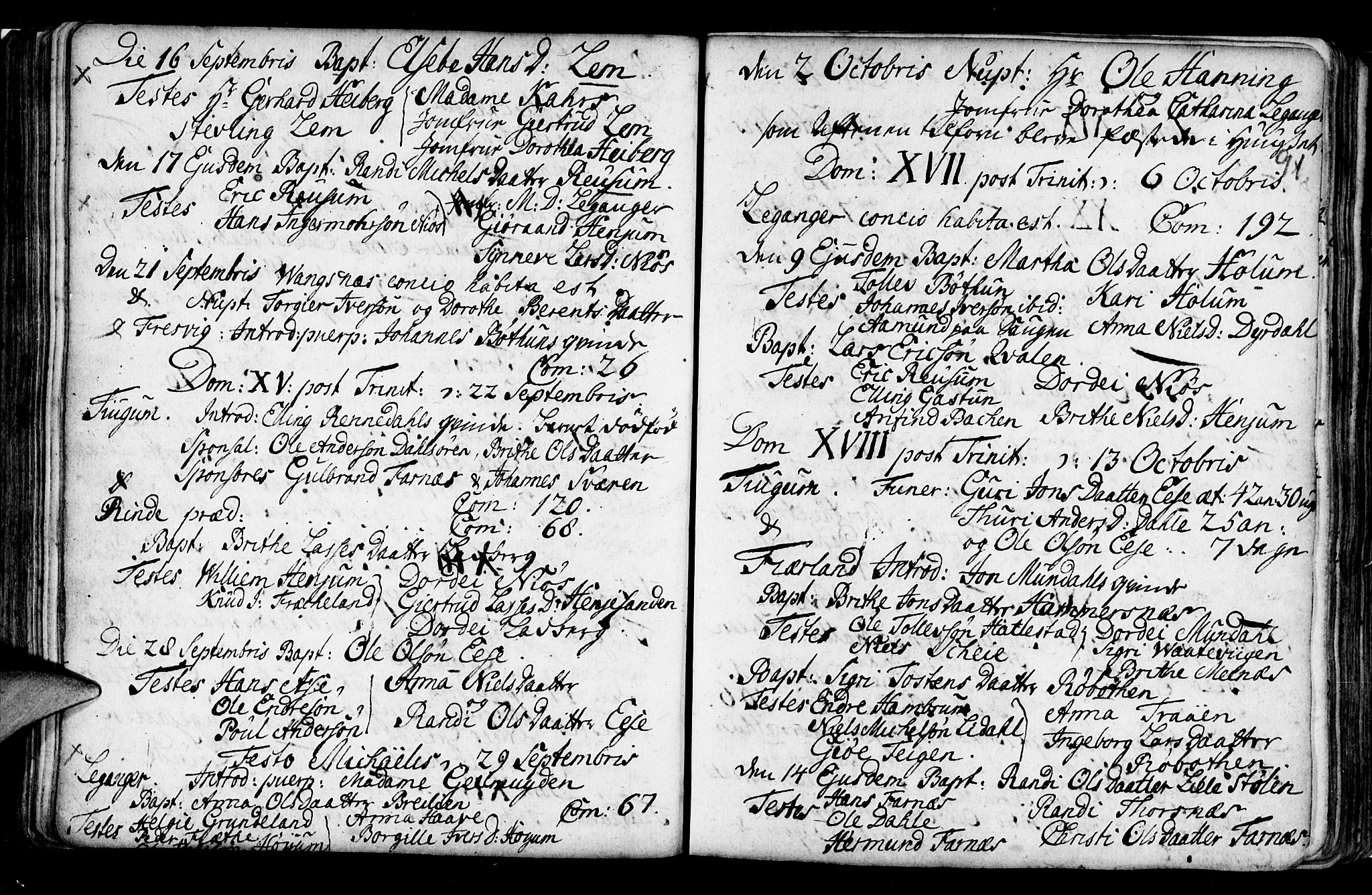 Leikanger sokneprestembete, AV/SAB-A-81001/H/Haa/Haaa/L0002: Ministerialbok nr. A 2, 1735-1756, s. 91