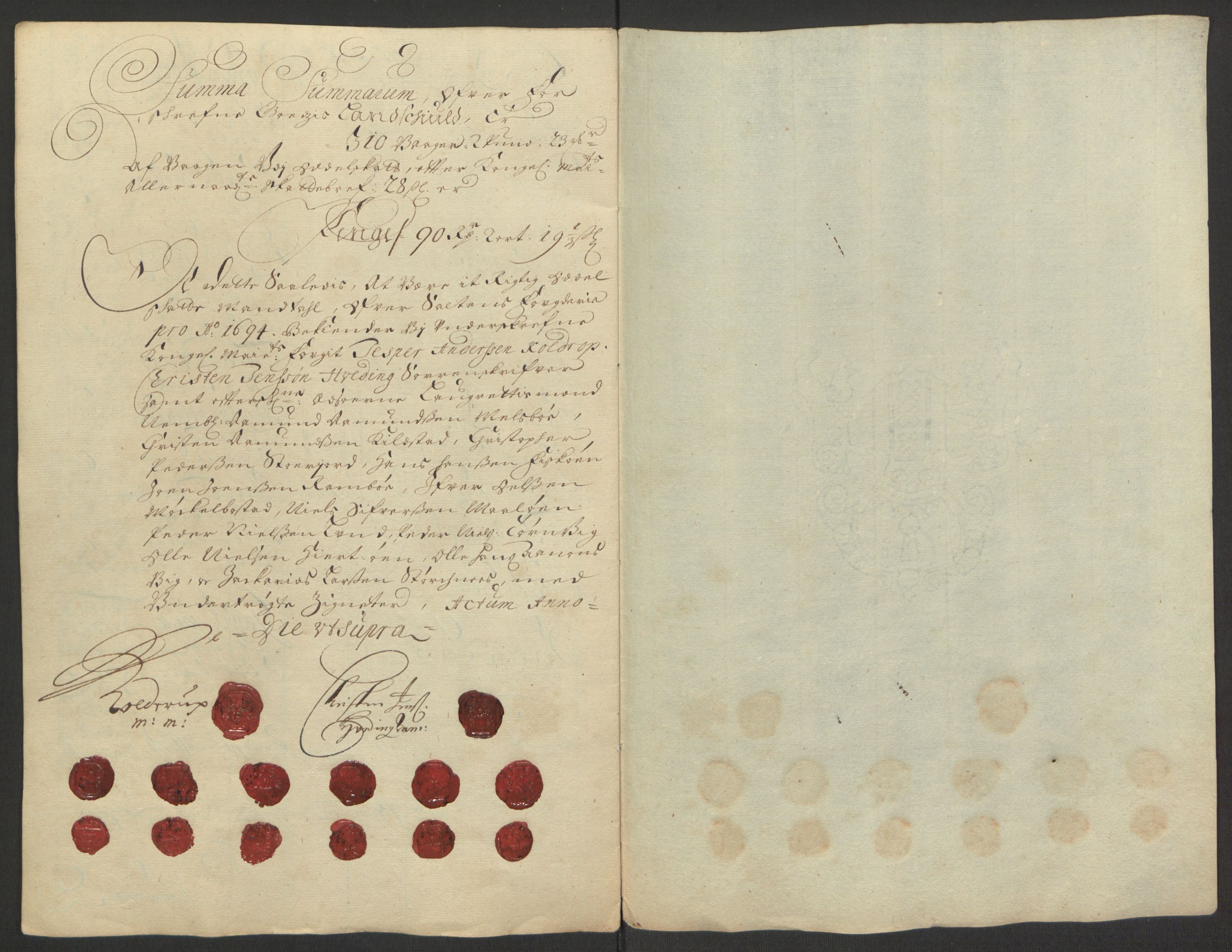 Rentekammeret inntil 1814, Reviderte regnskaper, Fogderegnskap, RA/EA-4092/R66/L4578: Fogderegnskap Salten, 1694-1696, s. 55