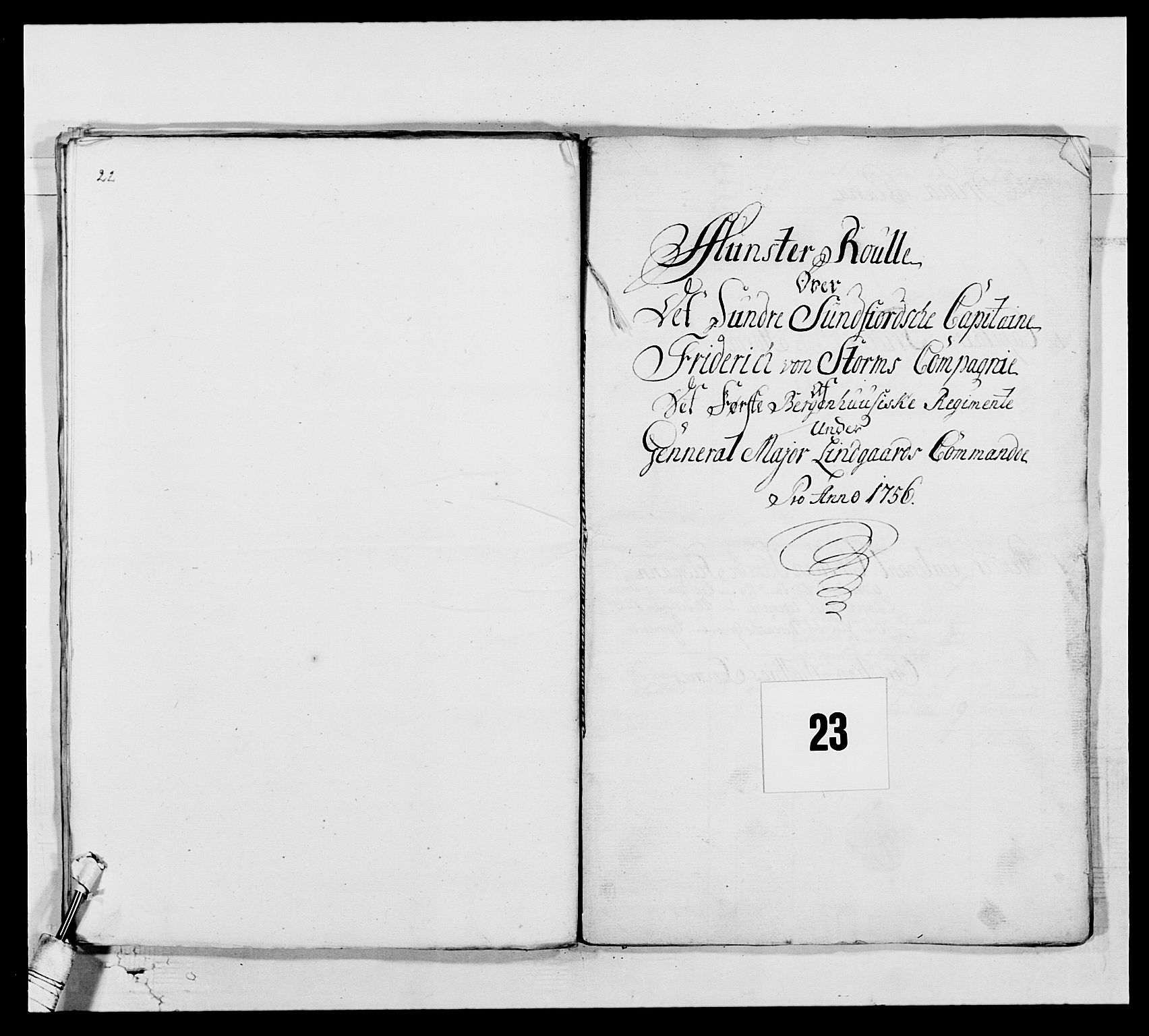 Kommanderende general (KG I) med Det norske krigsdirektorium, AV/RA-EA-5419/E/Ea/L0517: 1. Bergenhusiske regiment, 1742-1756, s. 309