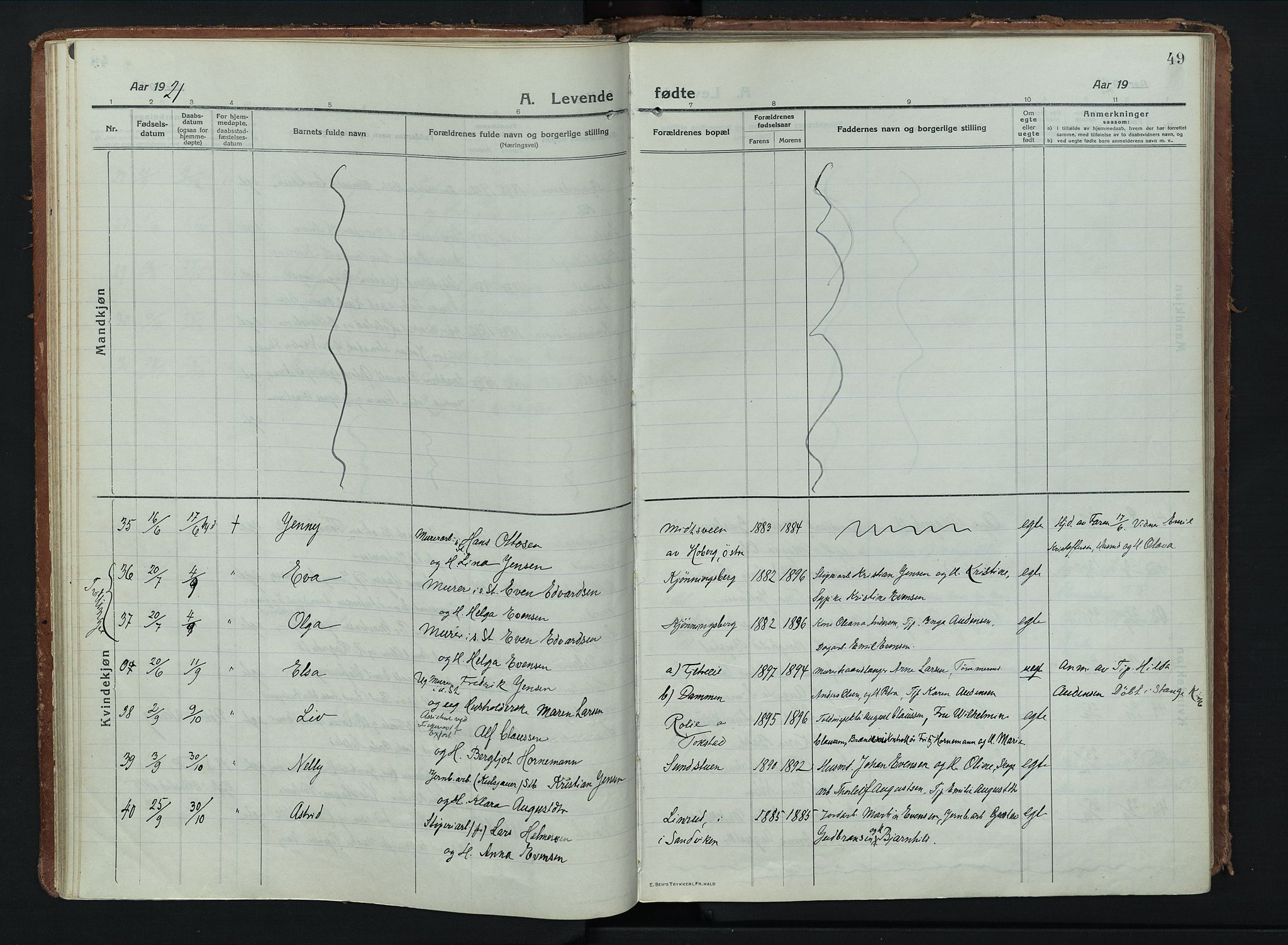 Stange prestekontor, AV/SAH-PREST-002/K/L0028: Ministerialbok nr. 28, 1913-1932, s. 49