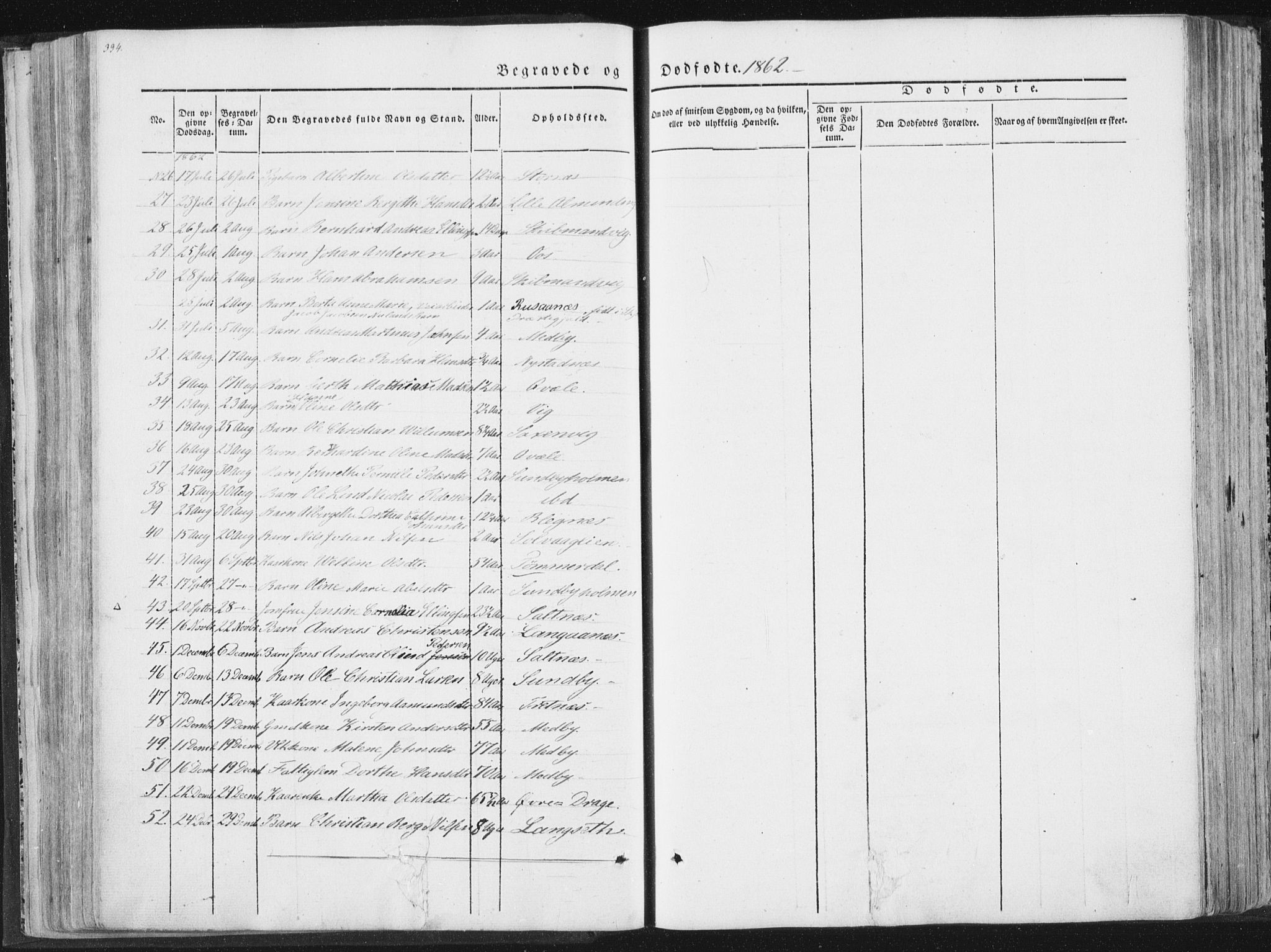 Ministerialprotokoller, klokkerbøker og fødselsregistre - Nordland, AV/SAT-A-1459/847/L0667: Ministerialbok nr. 847A07, 1842-1871, s. 334