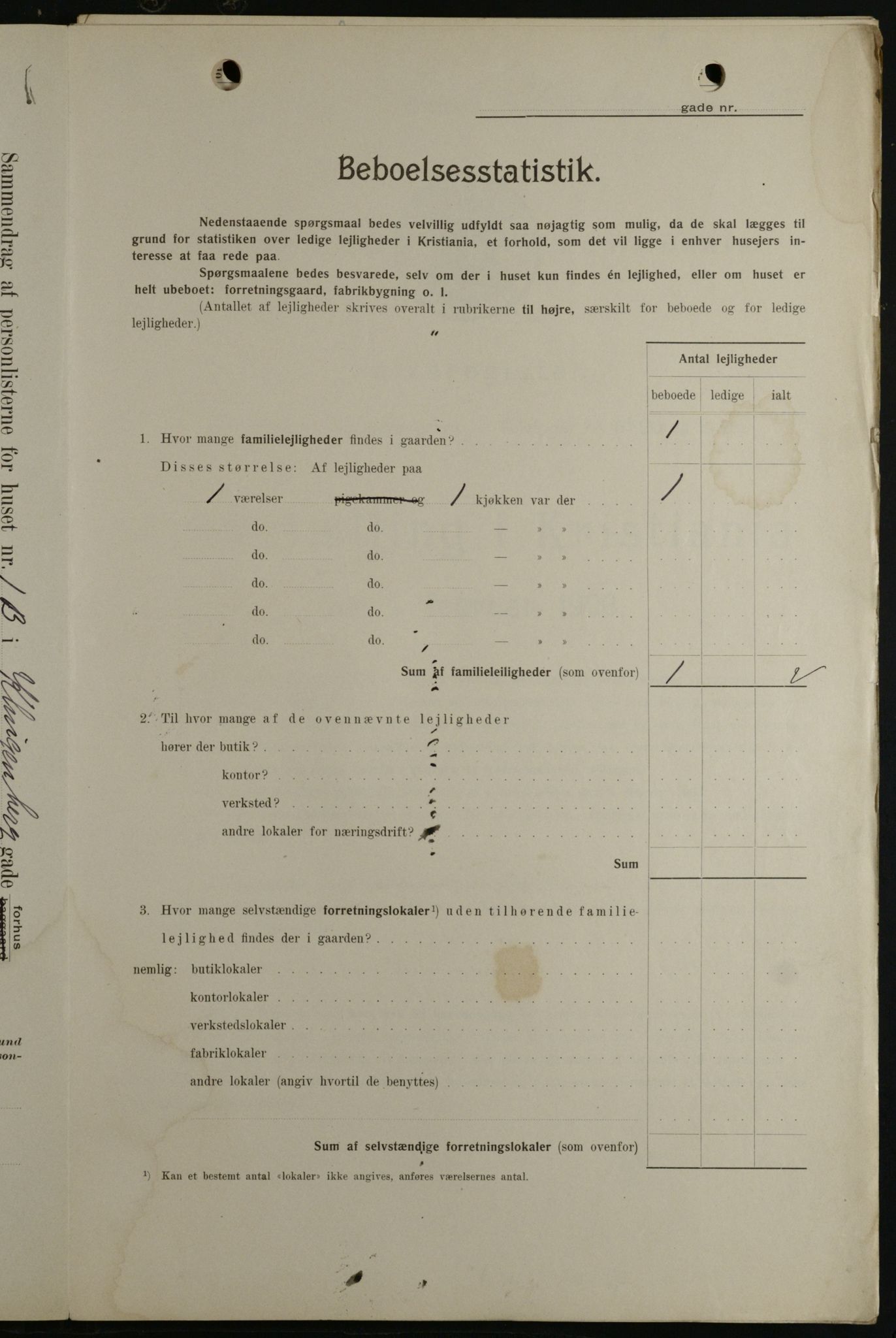 OBA, Kommunal folketelling 1.2.1908 for Kristiania kjøpstad, 1908, s. 46344