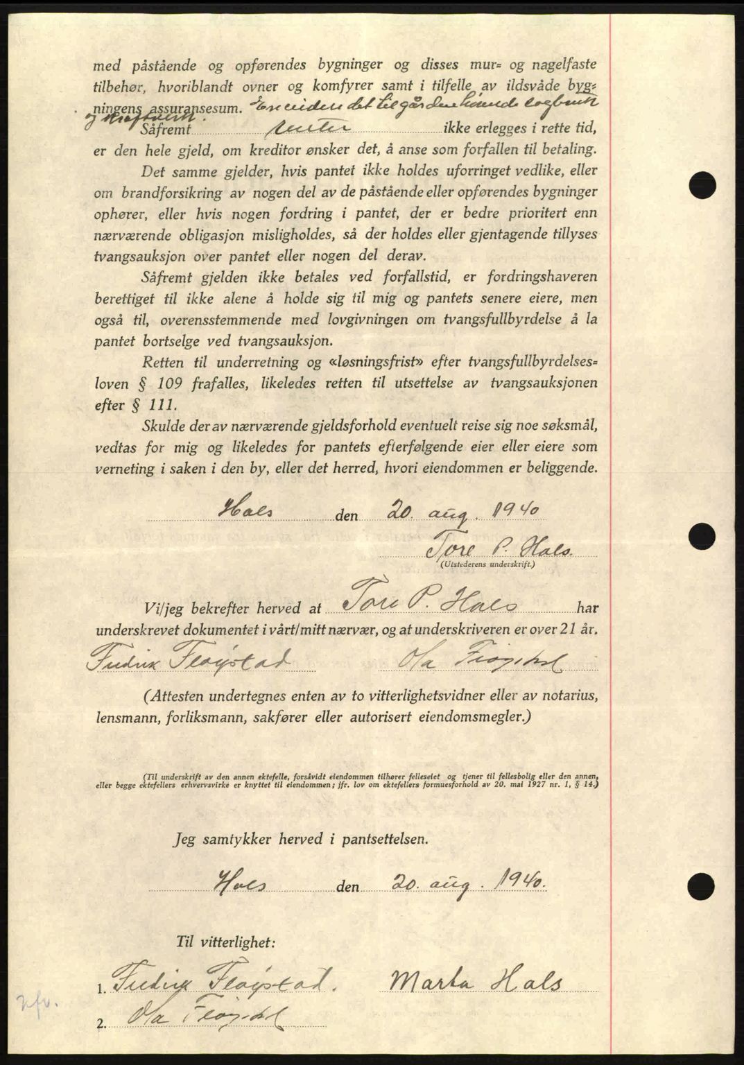 Nordmøre sorenskriveri, AV/SAT-A-4132/1/2/2Ca: Pantebok nr. B87, 1940-1941, Dagboknr: 1544/1940