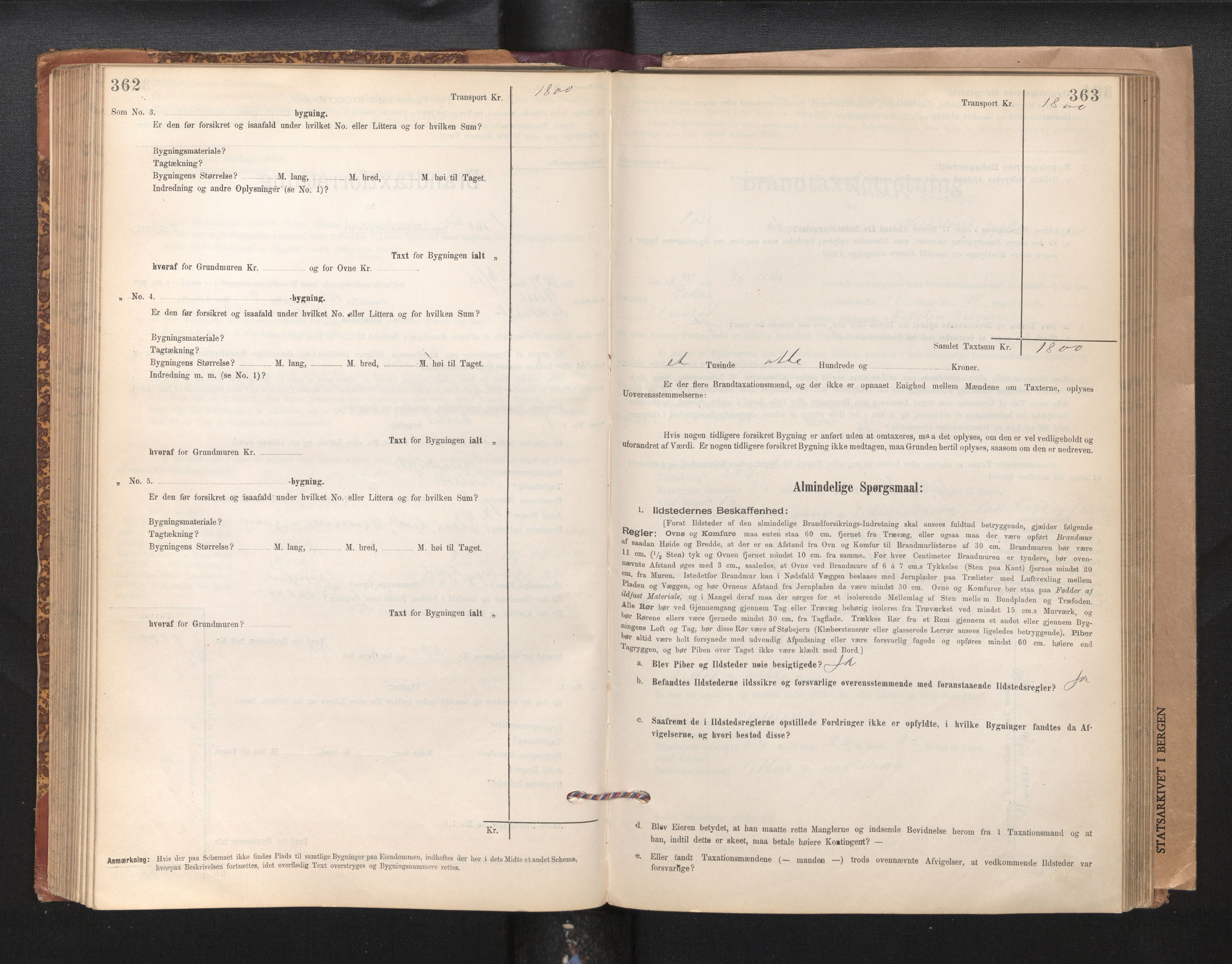 Lensmannen i Voss, SAB/A-35801/0012/L0008: Branntakstprotokoll, skjematakst, 1895-1945, s. 362-363