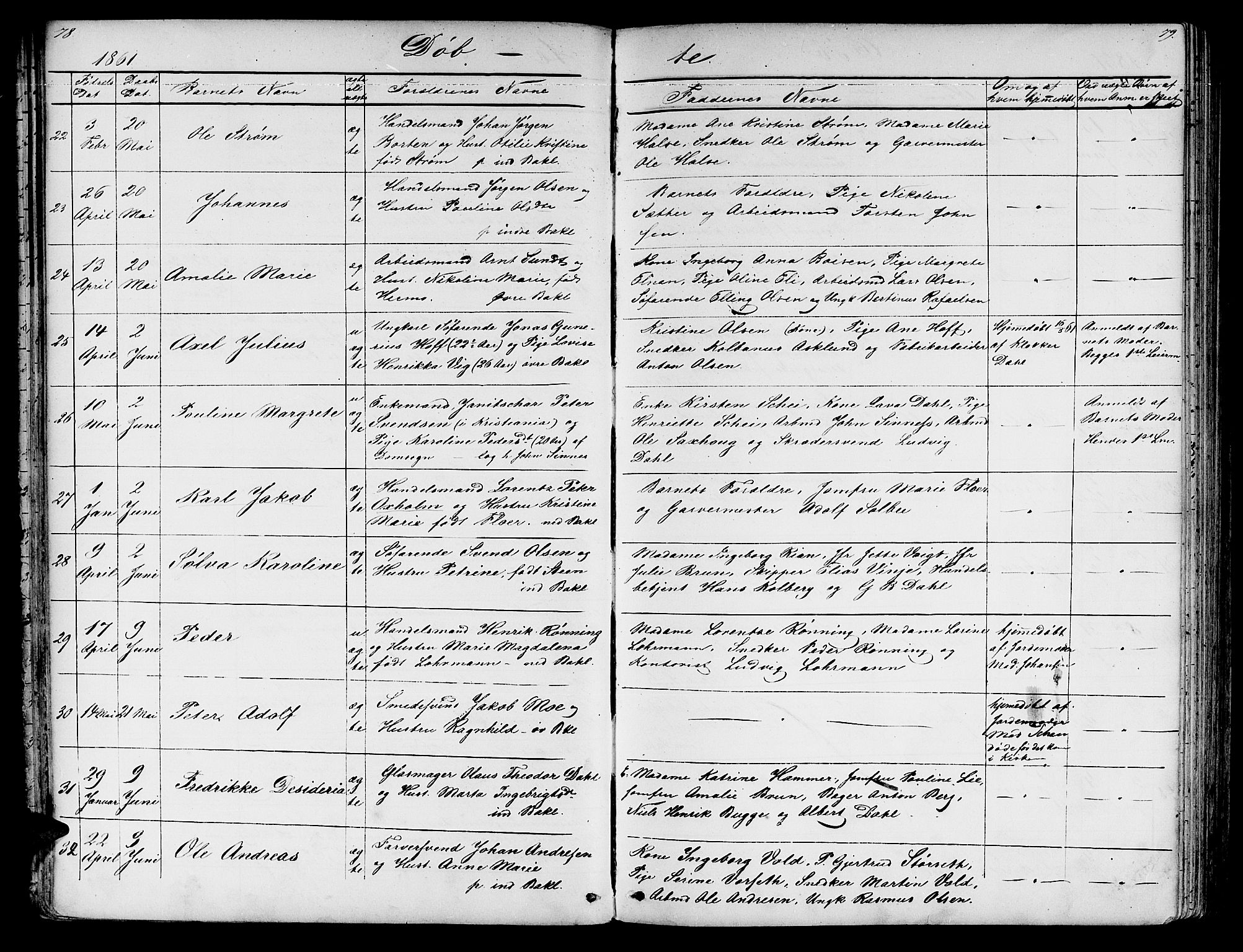 Ministerialprotokoller, klokkerbøker og fødselsregistre - Sør-Trøndelag, AV/SAT-A-1456/604/L0219: Klokkerbok nr. 604C02, 1851-1869, s. 78-79