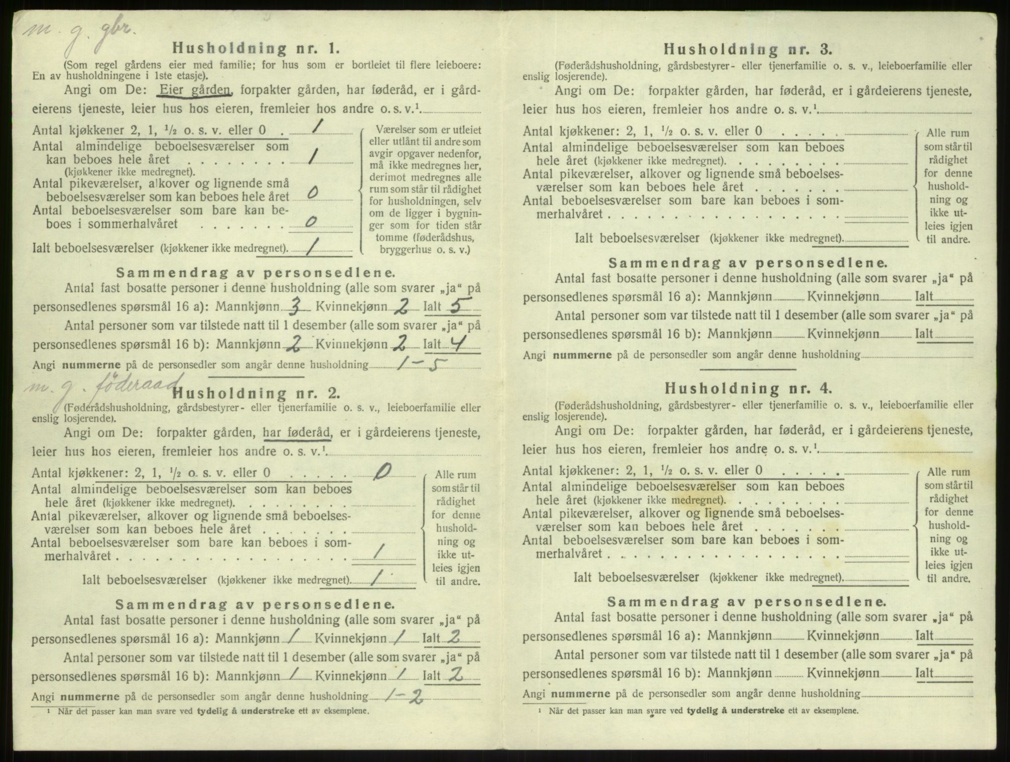 SAB, Folketelling 1920 for 1411 Gulen herred, 1920, s. 689