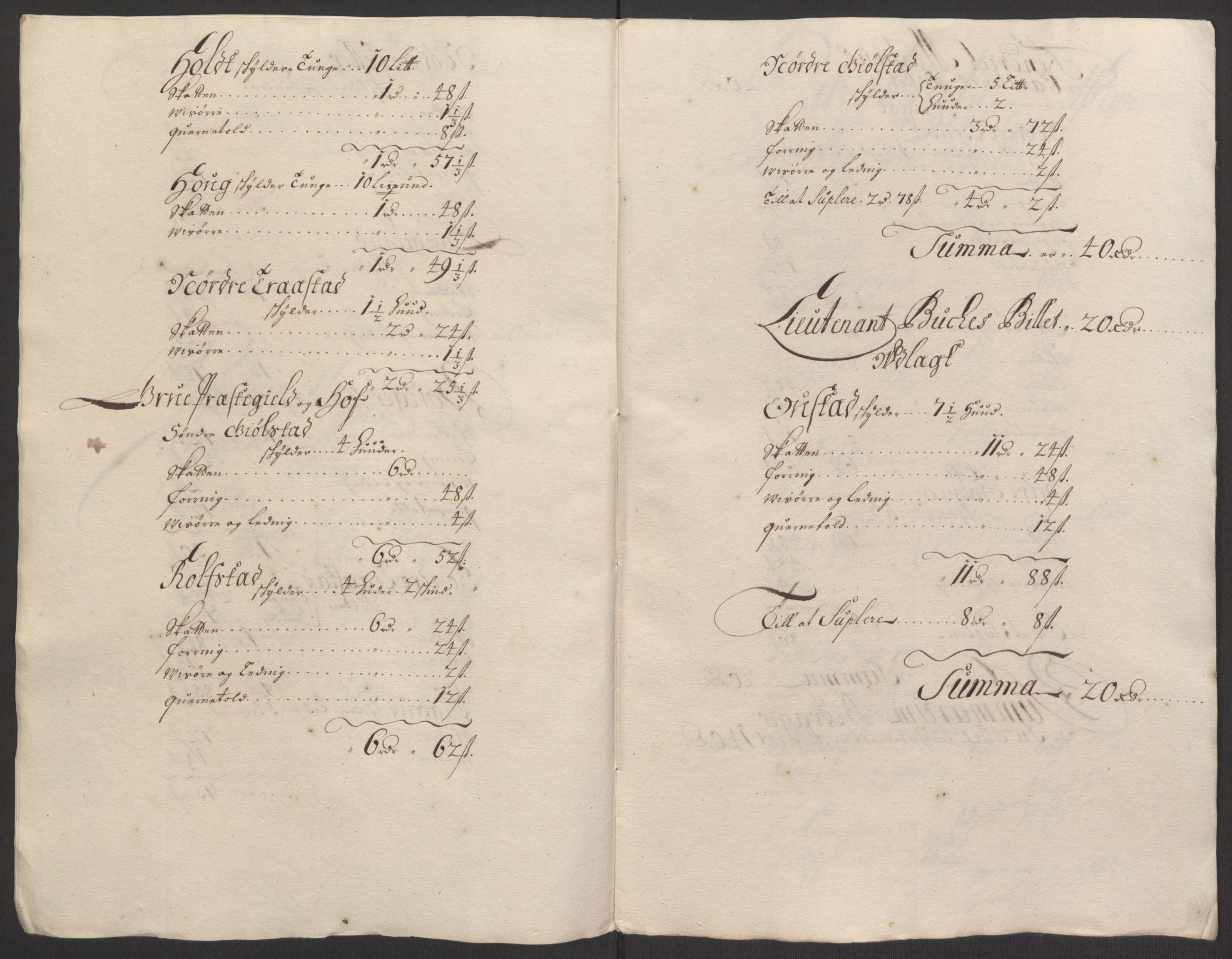 Rentekammeret inntil 1814, Reviderte regnskaper, Fogderegnskap, RA/EA-4092/R13/L0833: Fogderegnskap Solør, Odal og Østerdal, 1695, s. 286