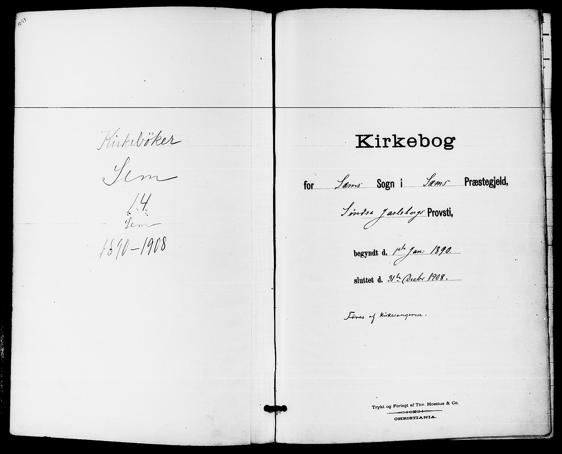 Sem kirkebøker, SAKO/A-5/G/Ga/L0006: Klokkerbok nr. I 6, 1890-1908