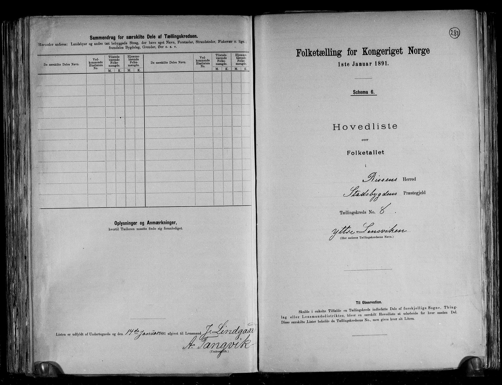 RA, Folketelling 1891 for 1624 Rissa herred, 1891, s. 21