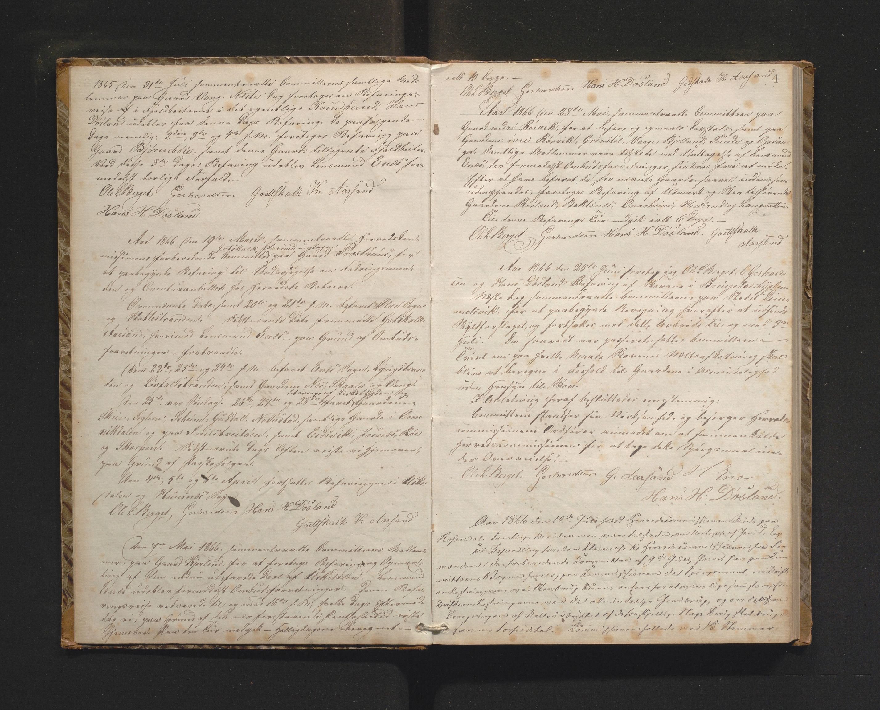 Kvinnherad kommune. Herredskommisjonen av 1883, IKAH/1224-181/A/Aa/L0001: Møtebok for Kvinnherad herredskommisjon, 1864-1870