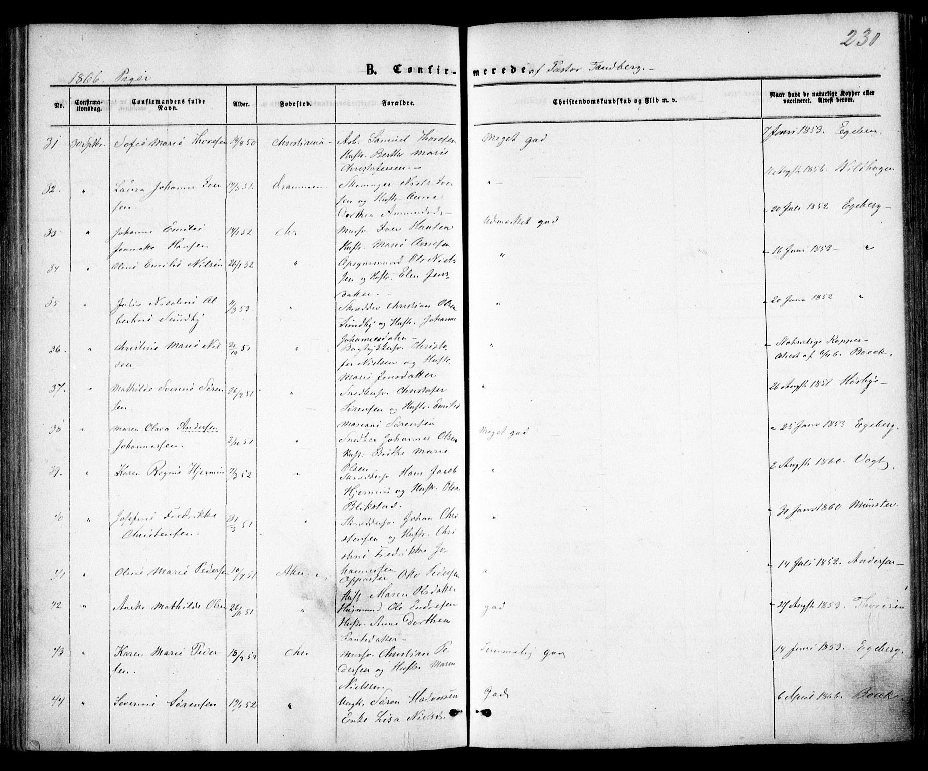 Trefoldighet prestekontor Kirkebøker, AV/SAO-A-10882/F/Fb/L0001: Ministerialbok nr. II 1, 1858-1871, s. 231